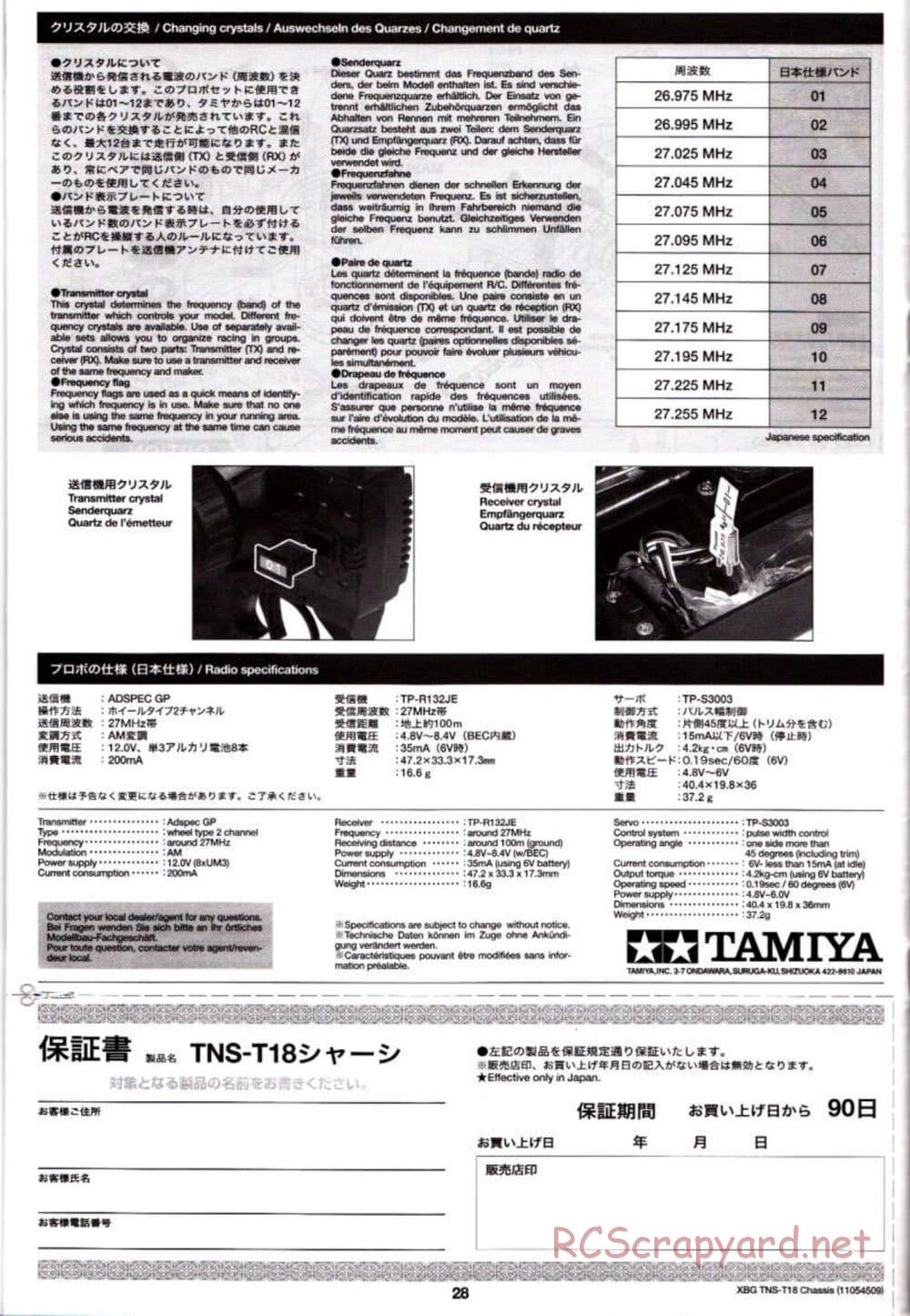 Tamiya - TNS-T18 Chassis - Manual - Page 28