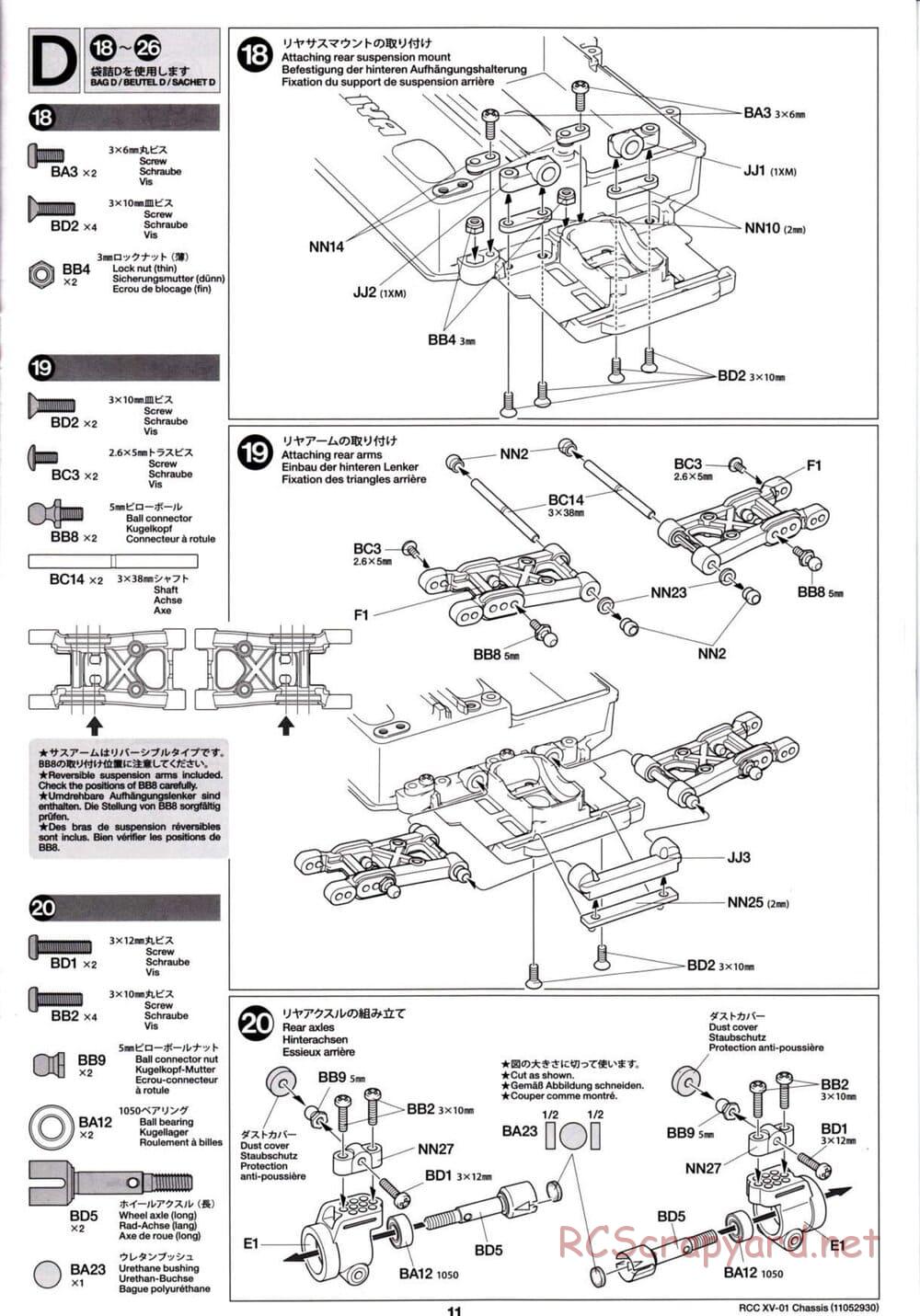 Tamiya - XV-01 Chassis - Manual - Page 11