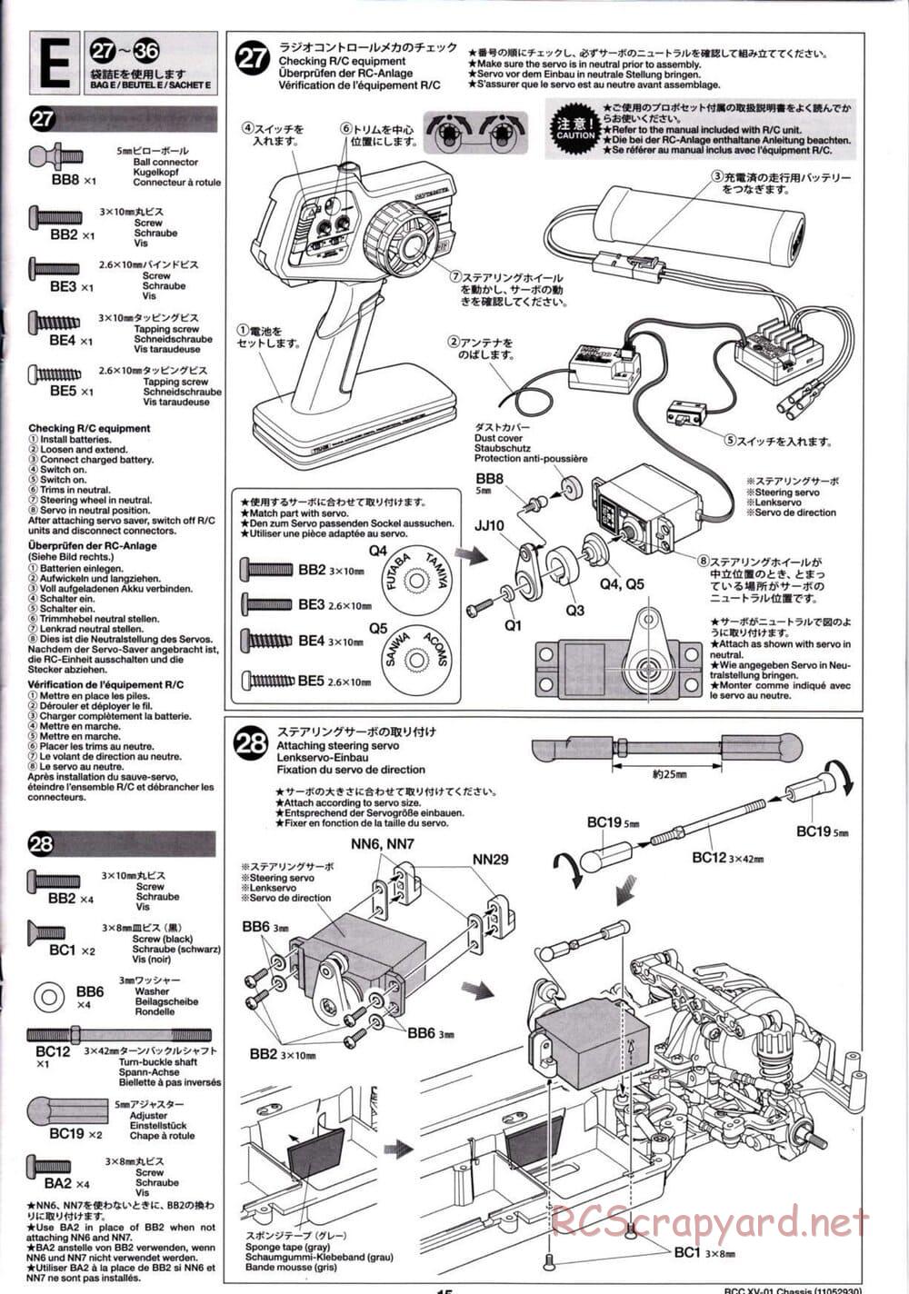 Tamiya - XV-01 Chassis - Manual - Page 15