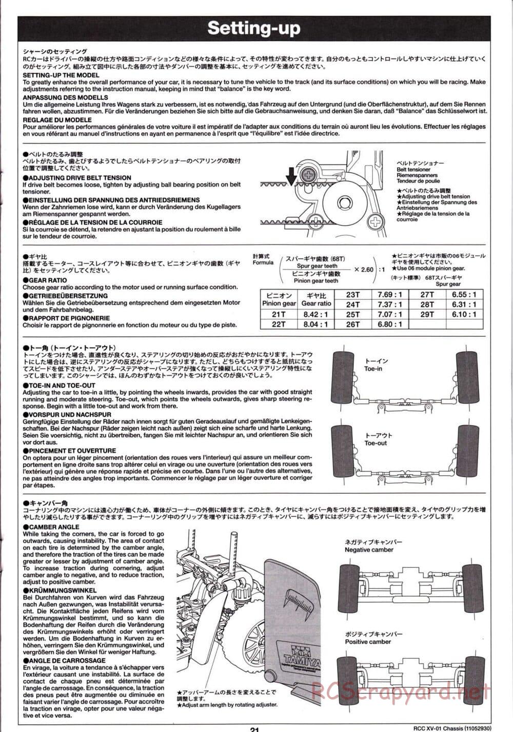 Tamiya - XV-01 Chassis - Manual - Page 22