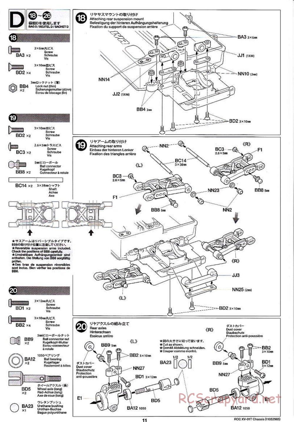 Tamiya - XV-01T Chassis - Manual - Page 11