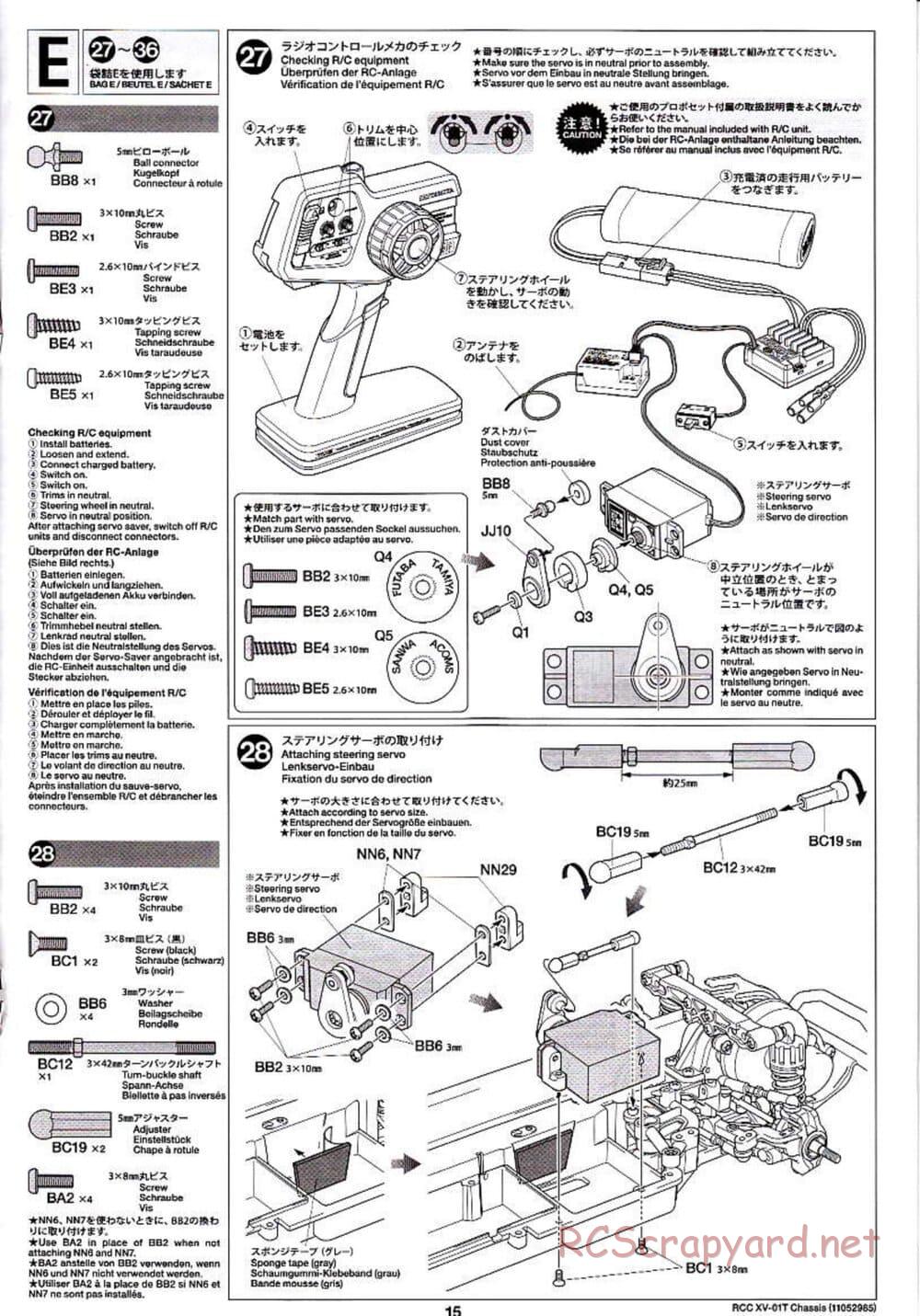 Tamiya - XV-01T Chassis - Manual - Page 15