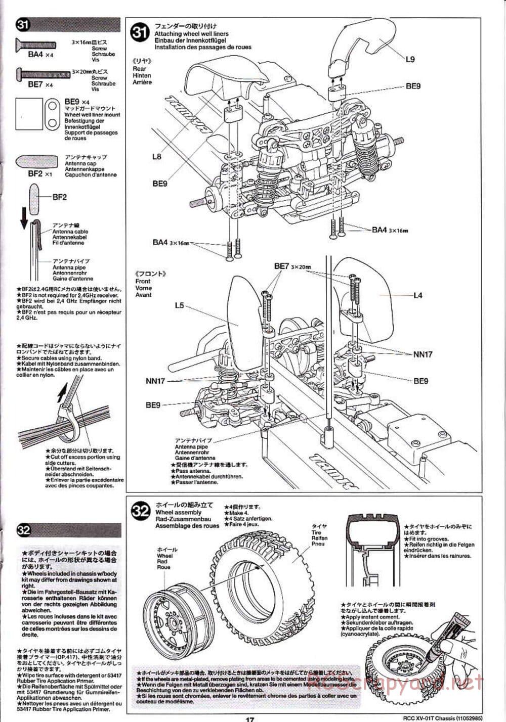 Tamiya - XV-01T Chassis - Manual - Page 17