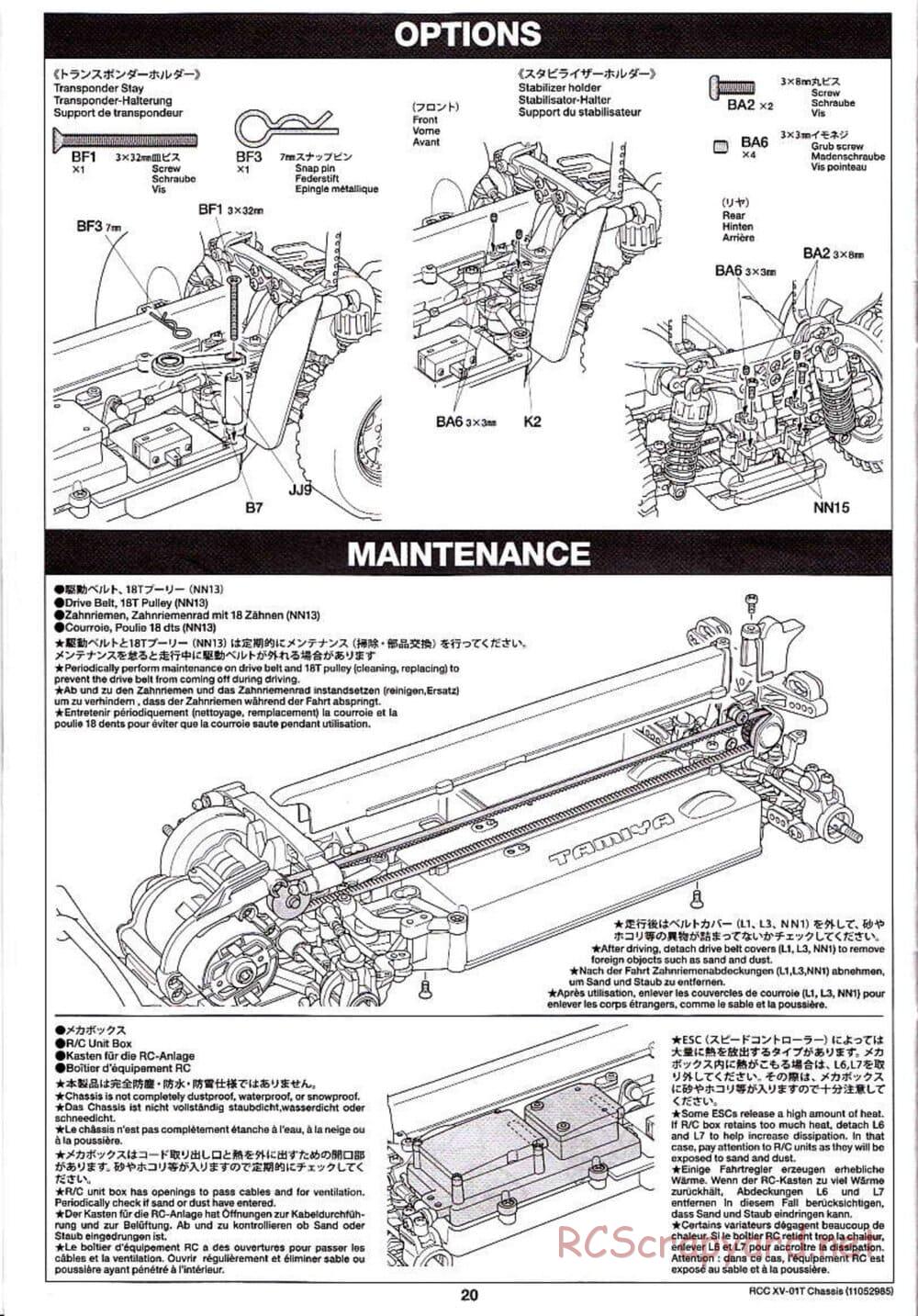 Tamiya - XV-01T Chassis - Manual - Page 20