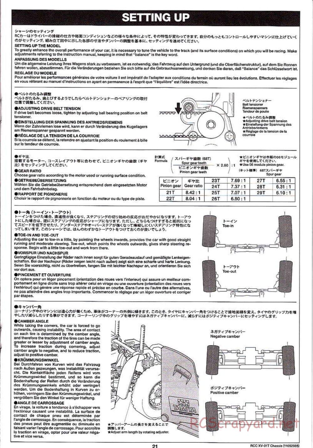 Tamiya - XV-01T Chassis - Manual - Page 21