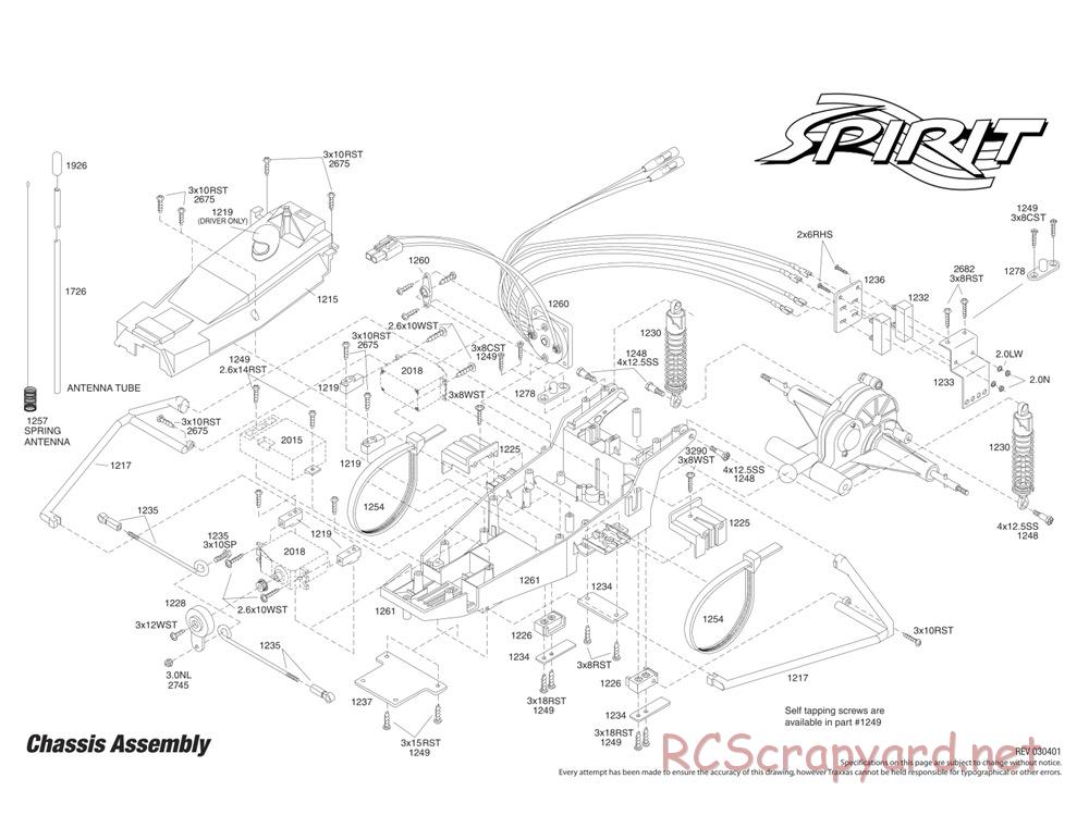 Traxxas - Spirit (1995) - Exploded Views - Page 1