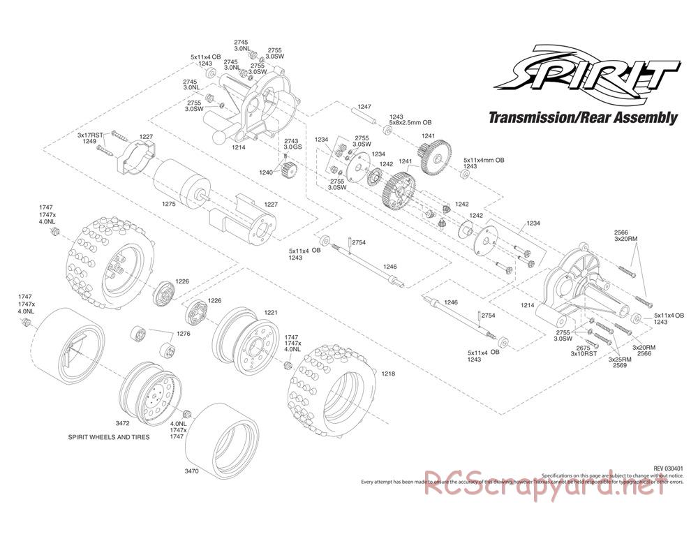 Traxxas - Spirit (1995) - Exploded Views - Page 3