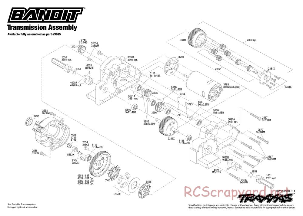 Traxxas - Bandit XL-5 (2015) - Exploded Views - Page 4