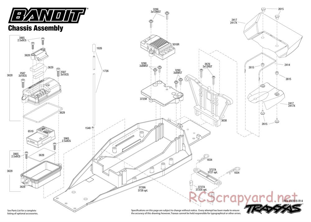 Traxxas - Bandit XL-5 (2018) - Exploded Views - Page 1