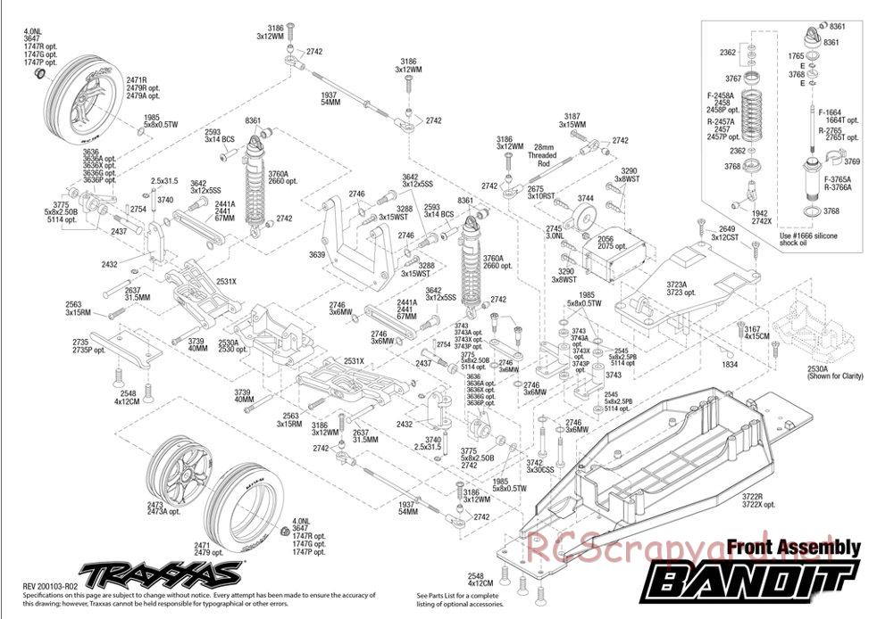 Traxxas - Bandit XL-5 (2018) - Exploded Views - Page 2