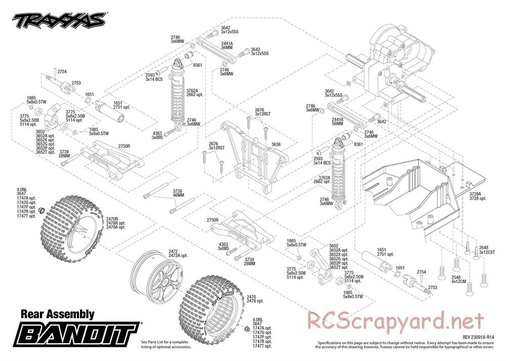 Traxxas - Bandit XL-5 (2018) - Exploded Views - Page 3