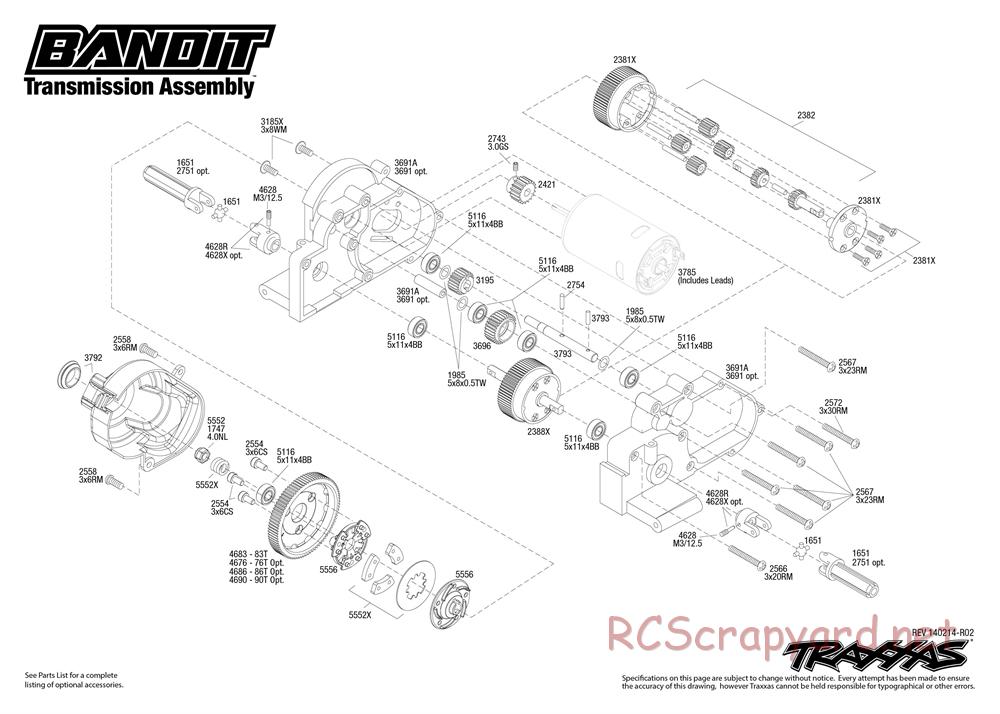 Traxxas - Bandit XL-5 (2013) - Exploded Views - Page 4