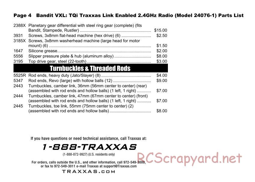 Traxxas - Bandit VXL (2014) - Parts List - Page 4