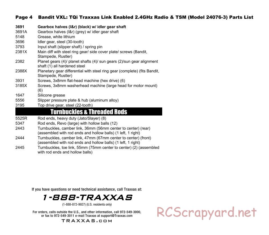 Traxxas - Bandit VXL TSM (2015) - Parts List - Page 4