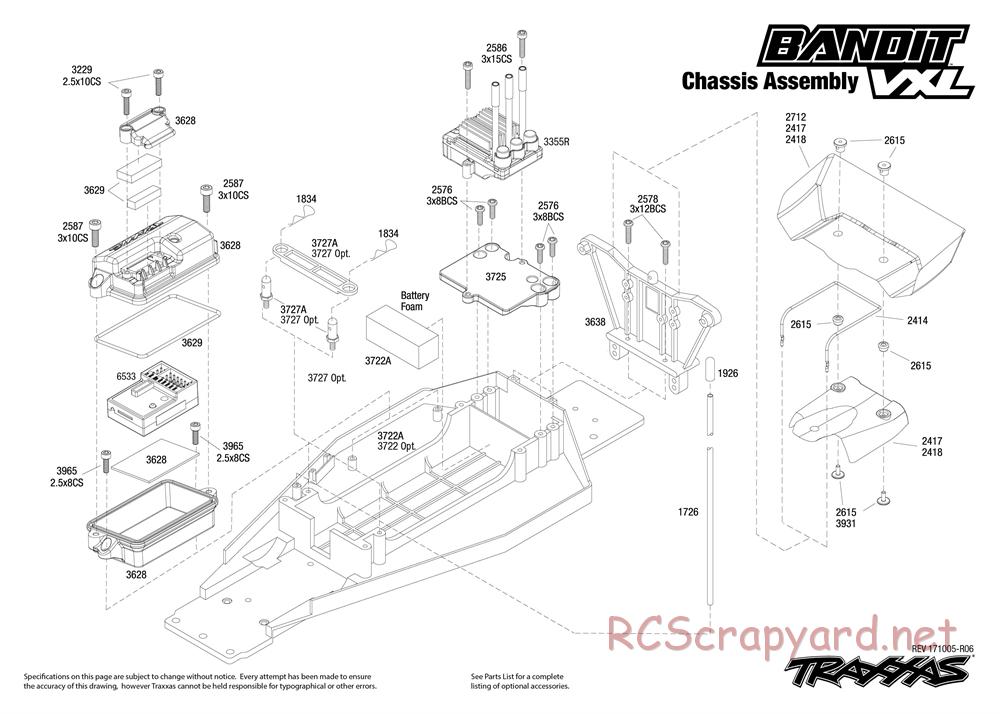 Traxxas - Bandit VXL TSM (2015) - Exploded Views - Page 1