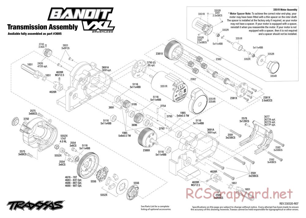 Traxxas - Bandit VXL TSM (2018) - Exploded Views - Page 4