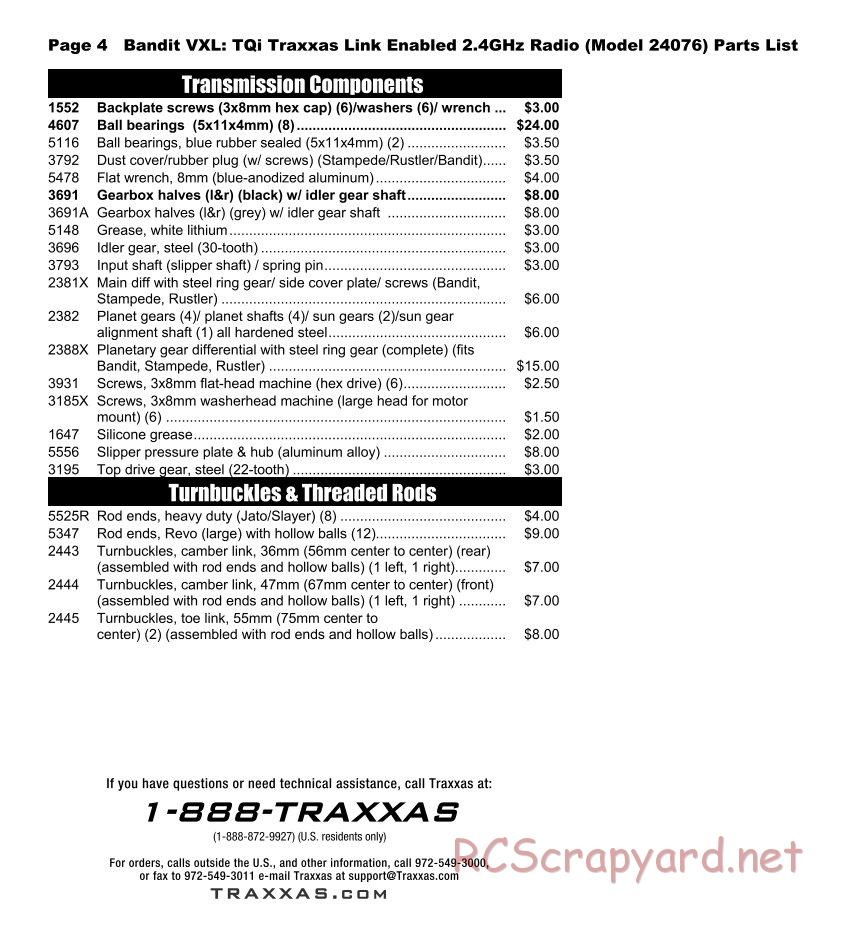 Traxxas - Bandit VXL (2014) - Parts List - Page 4
