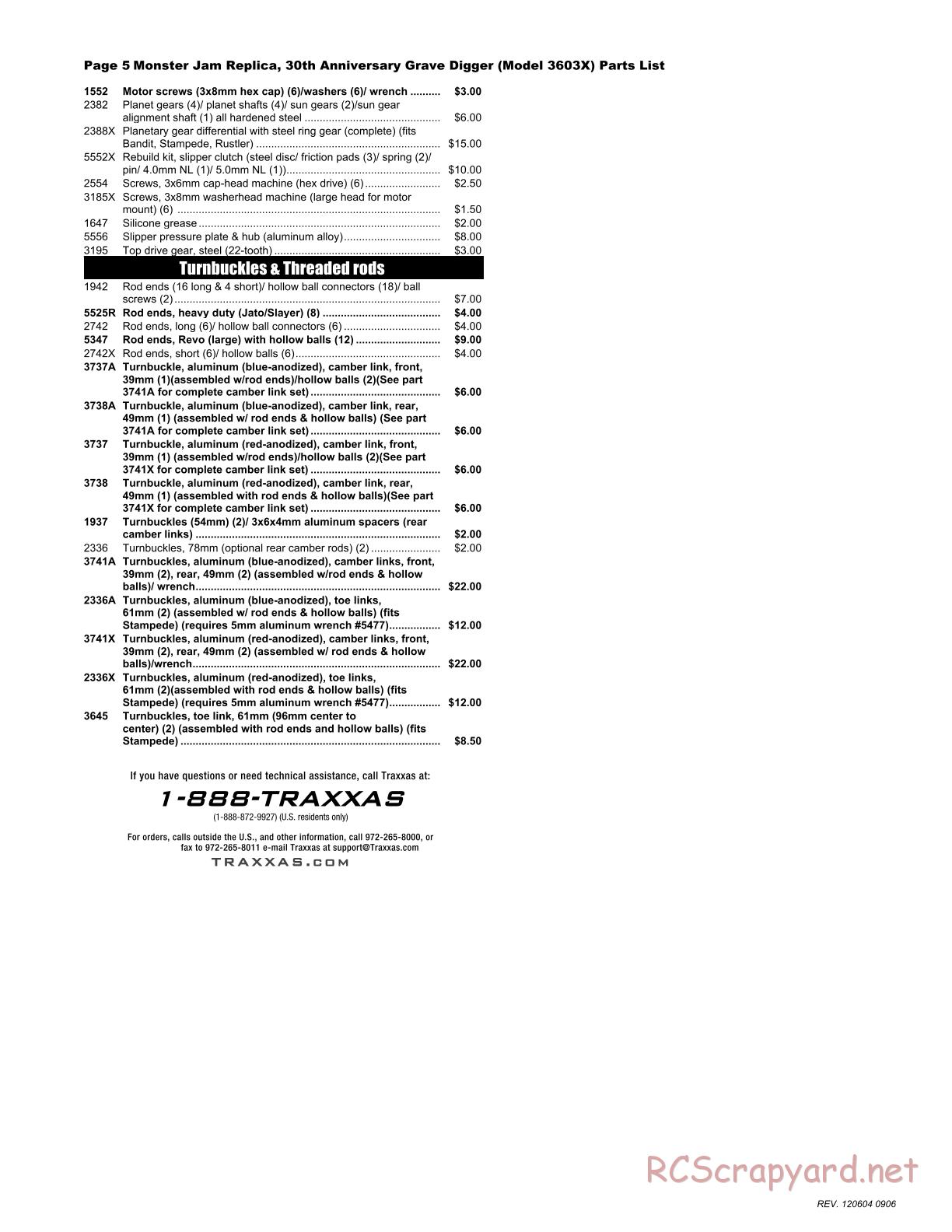 Traxxas - Monster Jam - Grave Digger 30th Anniversary Special - Parts List - Page 5