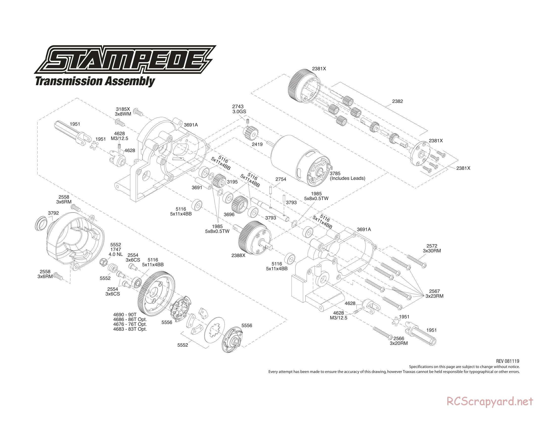 Traxxas - Stampede XL-5 - Exploded Views - Page 4