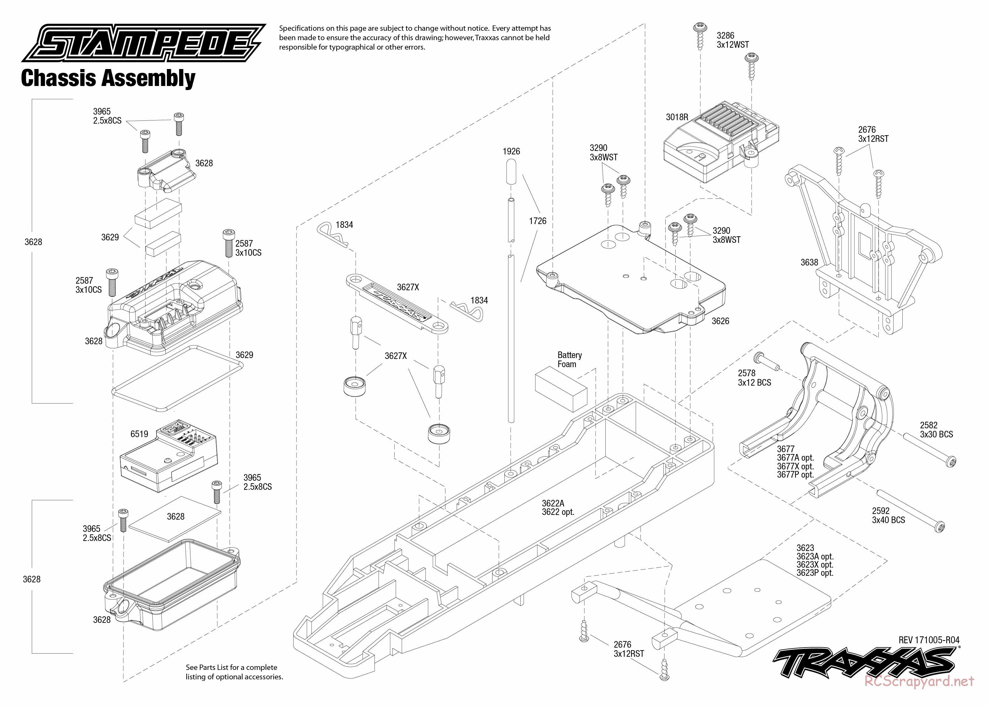 Traxxas - Stampede XL-5 (2018) - Exploded Views - Page 1