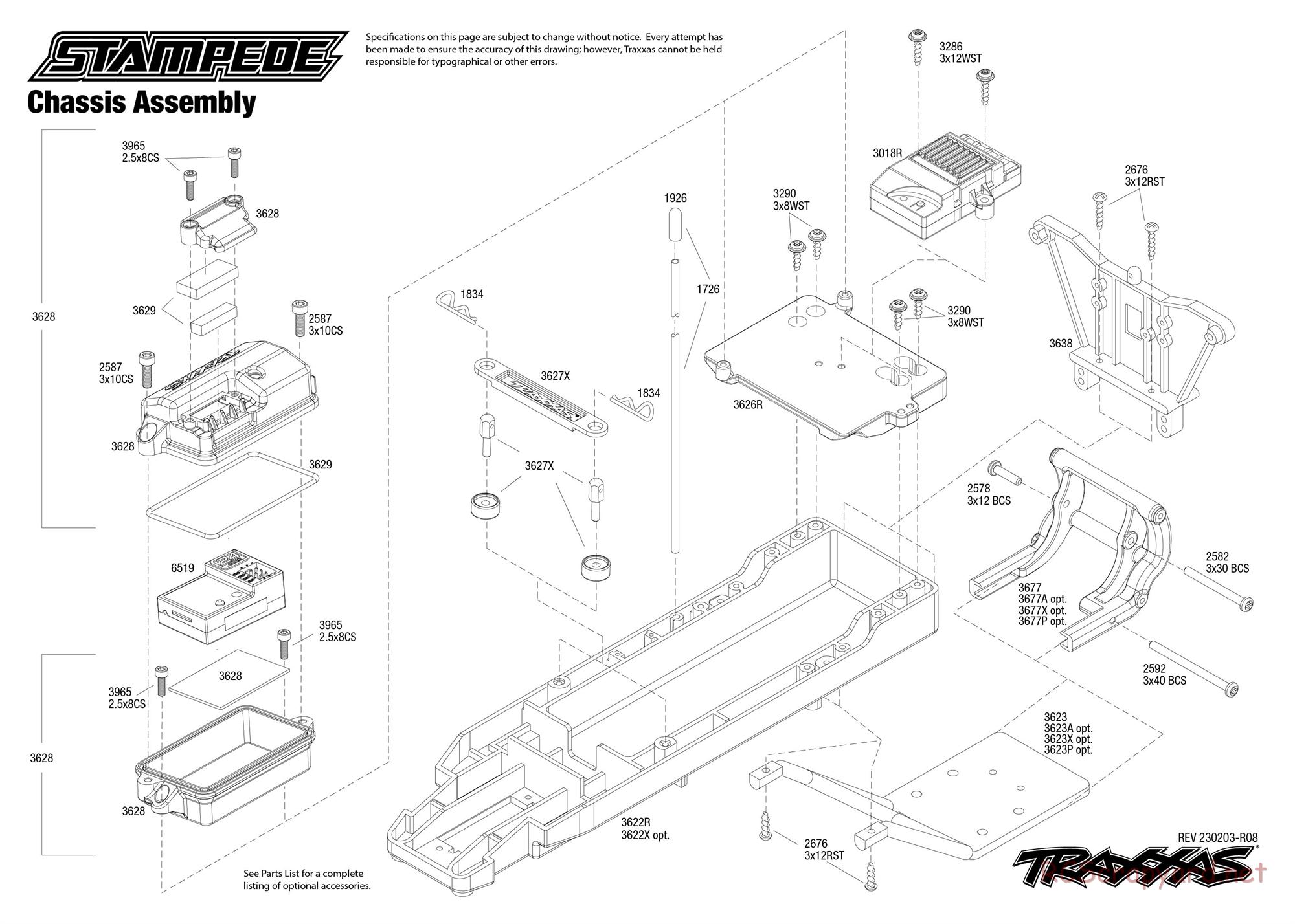 Traxxas - Stampede XL-5 (2015) - Exploded Views - Page 1