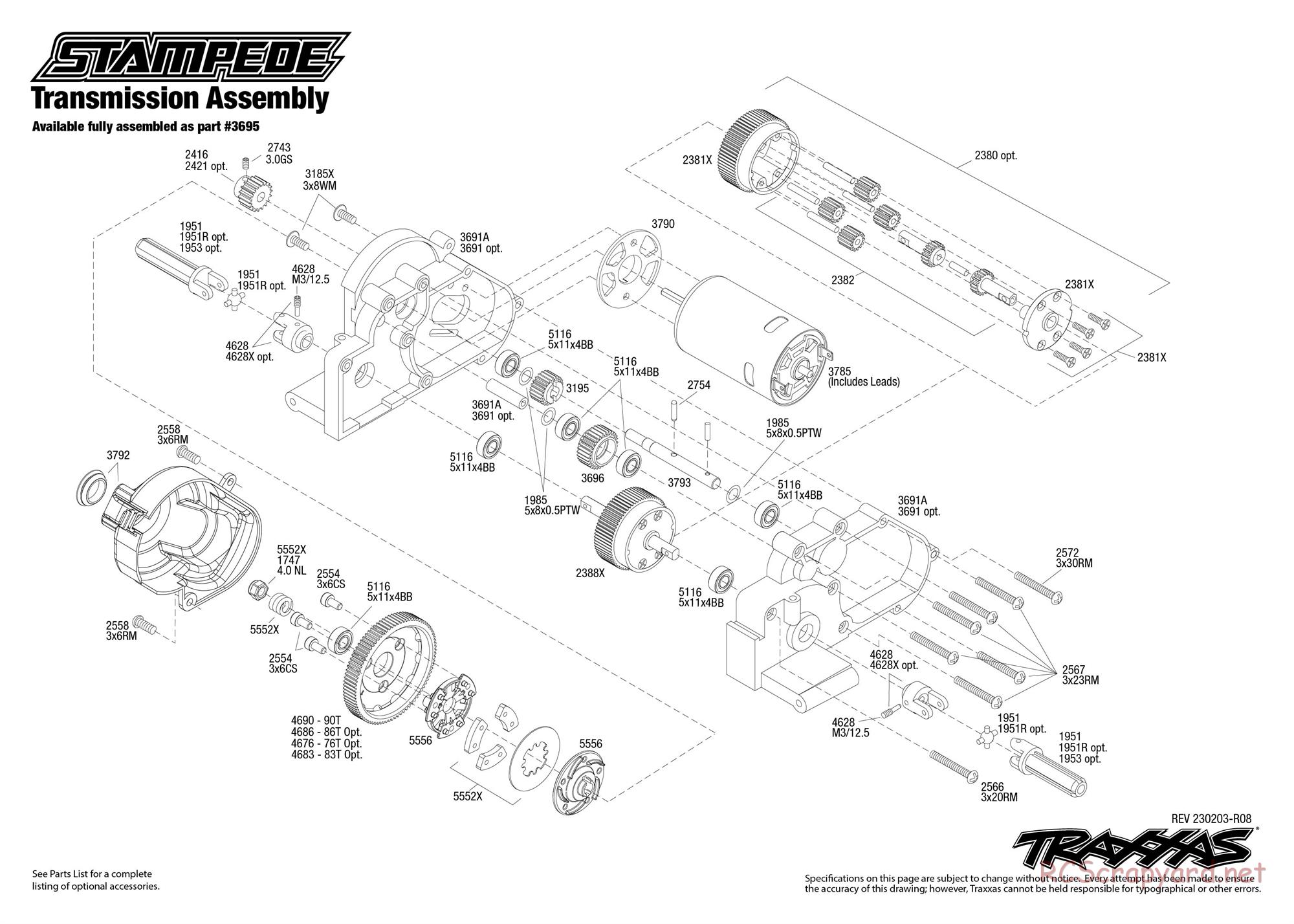 Traxxas - Stampede XL-5 (2015) - Exploded Views - Page 4