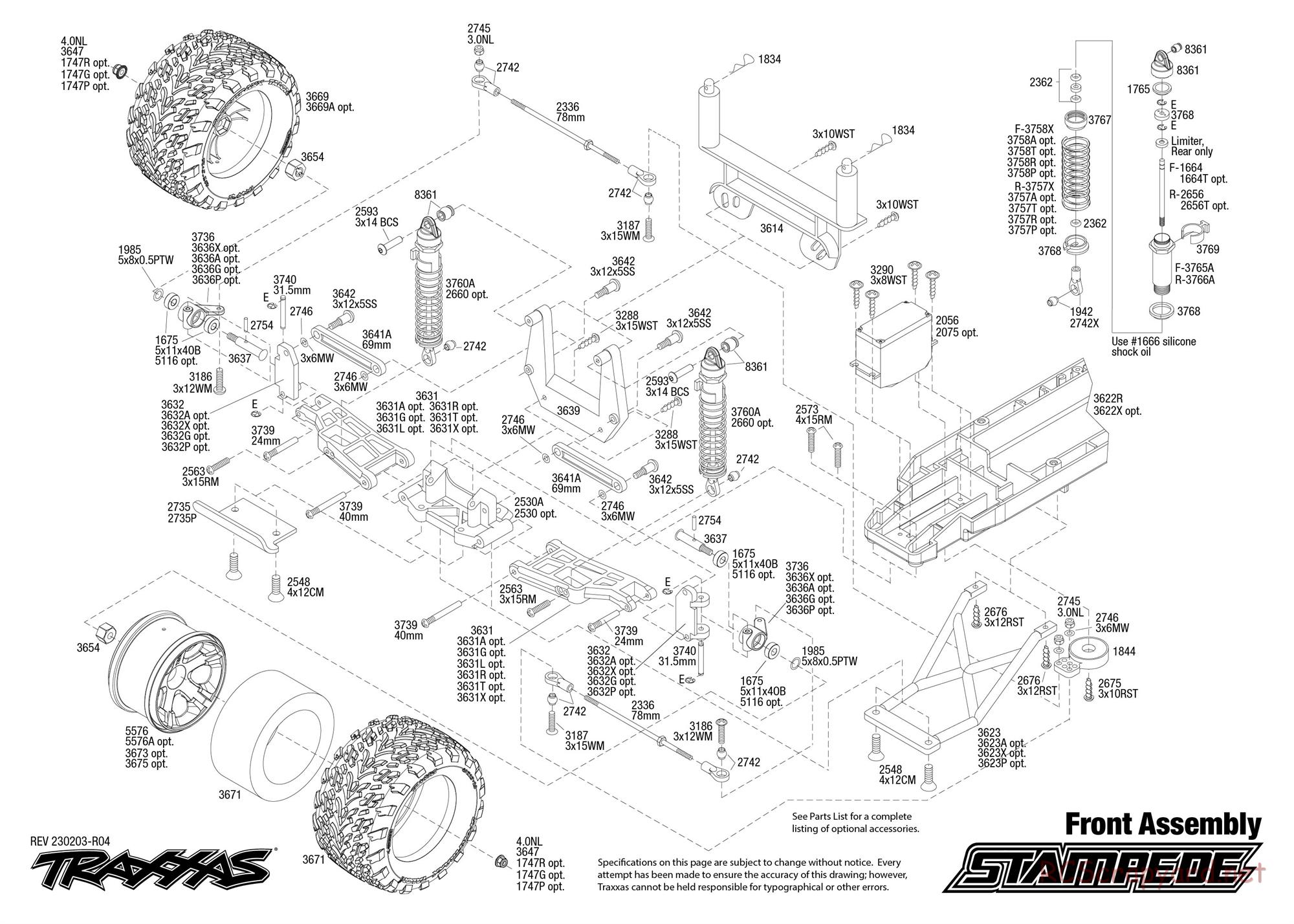 Traxxas - Stampede XL-5 (2018) - Exploded Views - Page 3