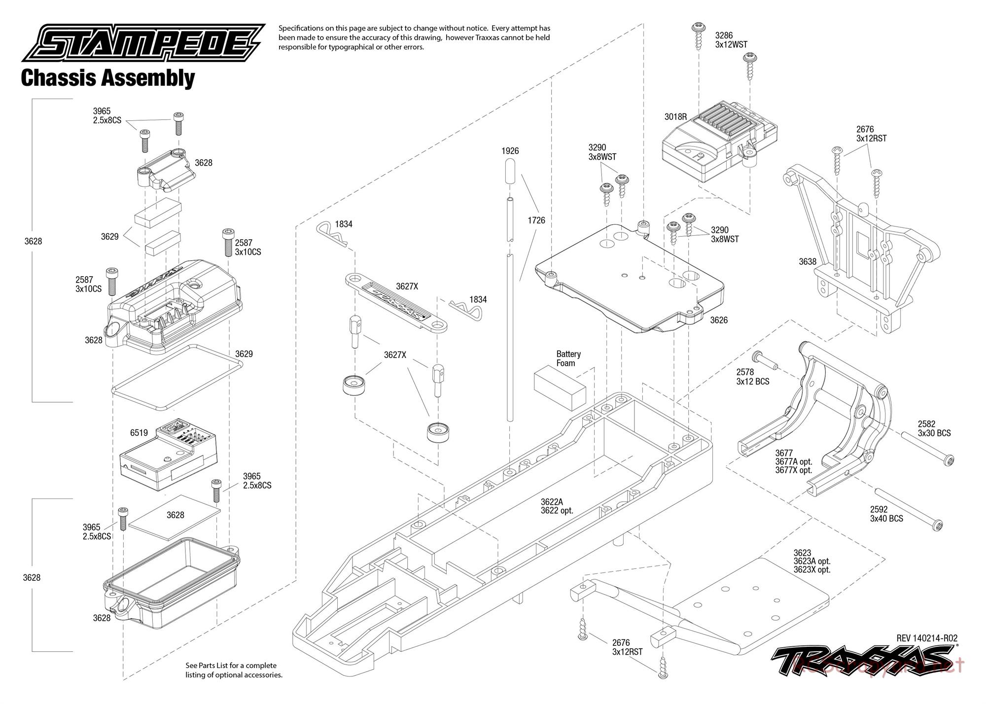 Traxxas - Stampede XL-5 - Exploded Views - Page 1