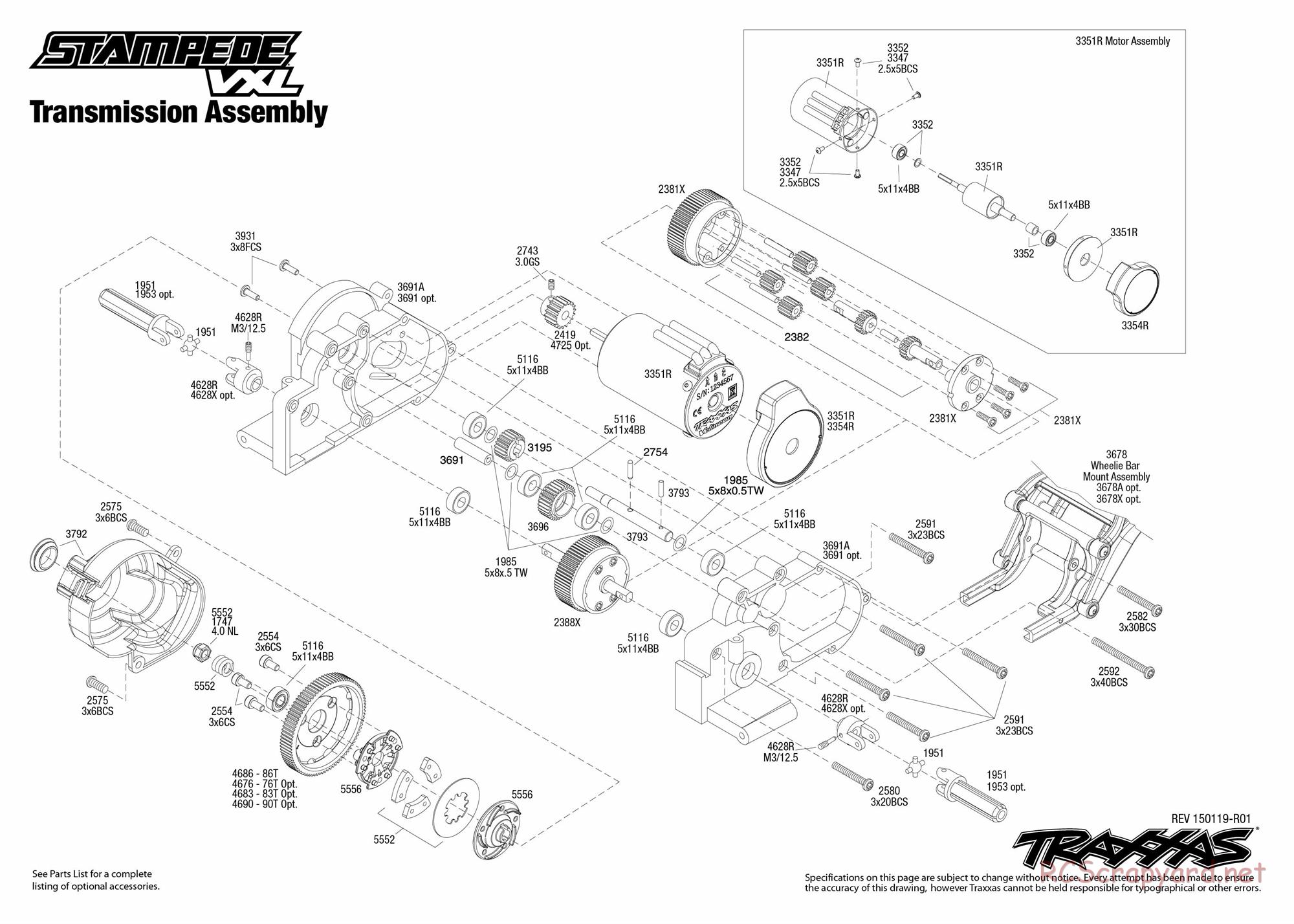 Traxxas - Stampede VXL - Exploded Views - Page 4