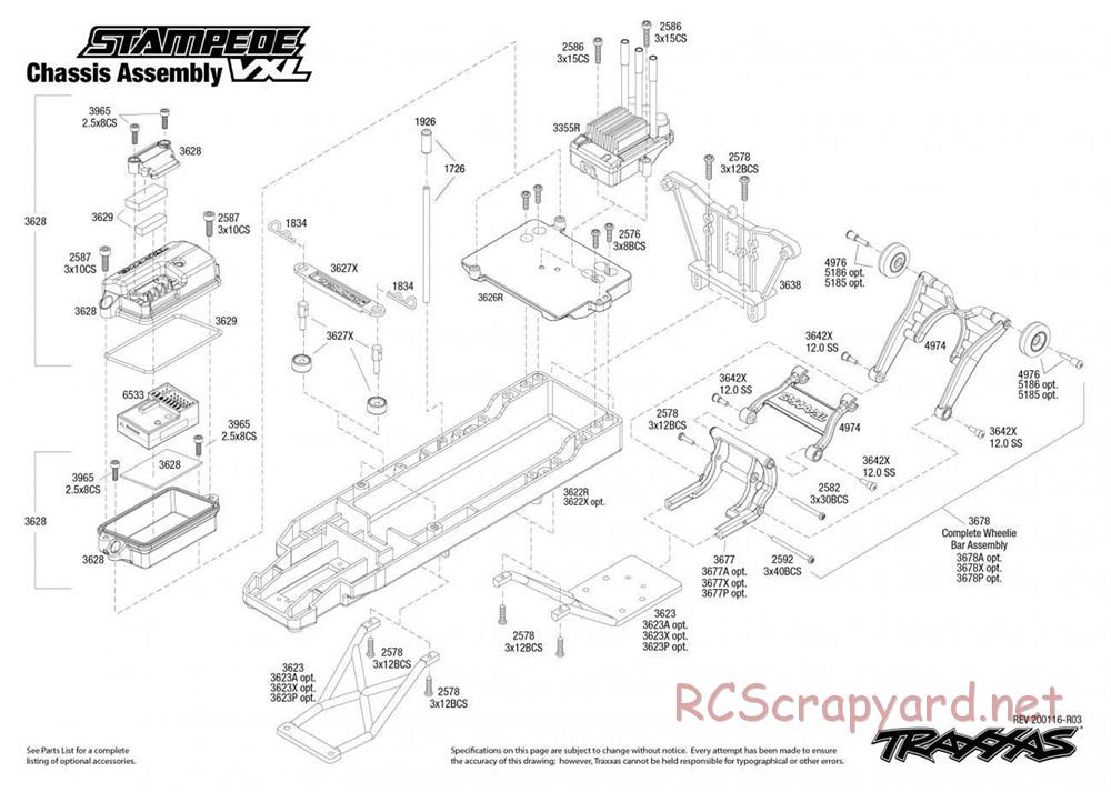 Traxxas - Stampede VXL TSM Rock n' Roll (2017) - Exploded Views - Page 1