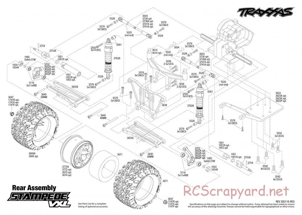 Traxxas - Stampede VXL TSM Rock n' Roll (2017) - Exploded Views - Page 3