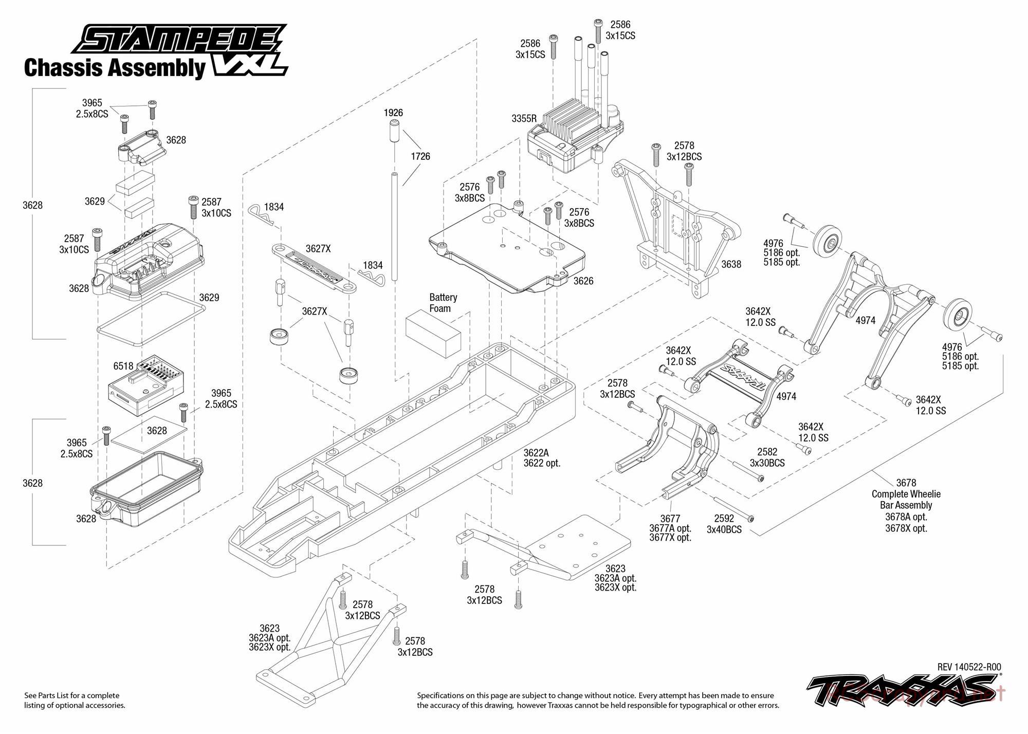 Traxxas - Stampede VXL - Exploded Views - Page 1