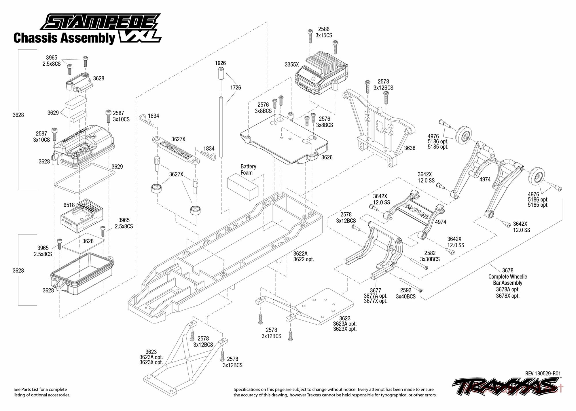 Traxxas - Stampede VXL - Exploded Views - Page 1