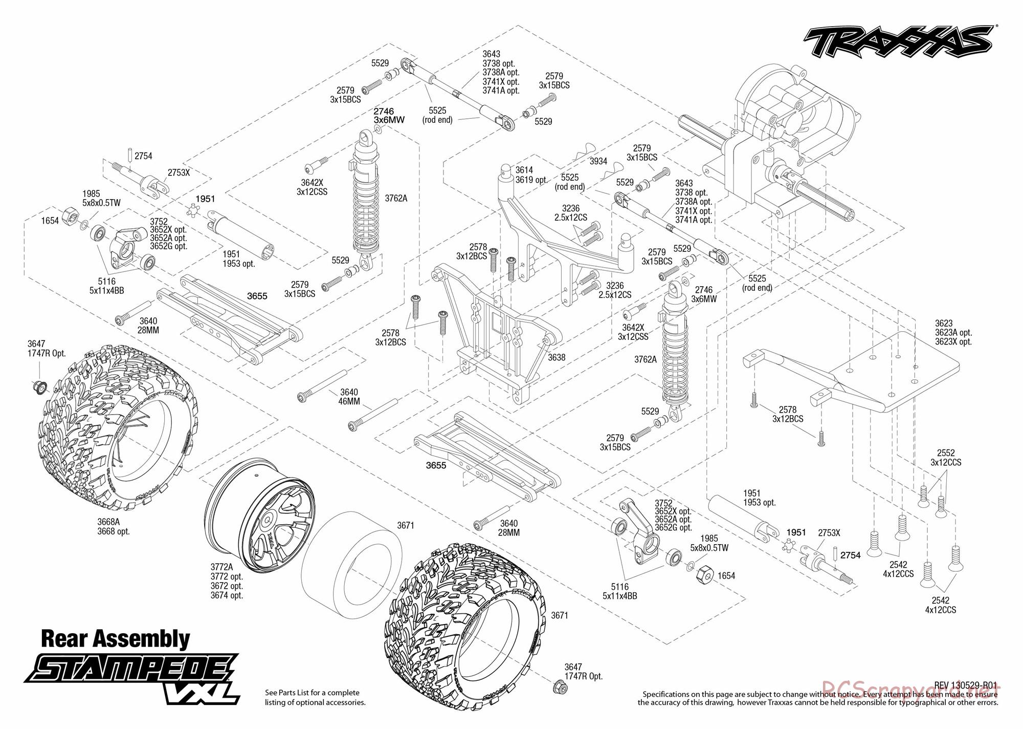 Traxxas - Stampede VXL - Exploded Views - Page 3