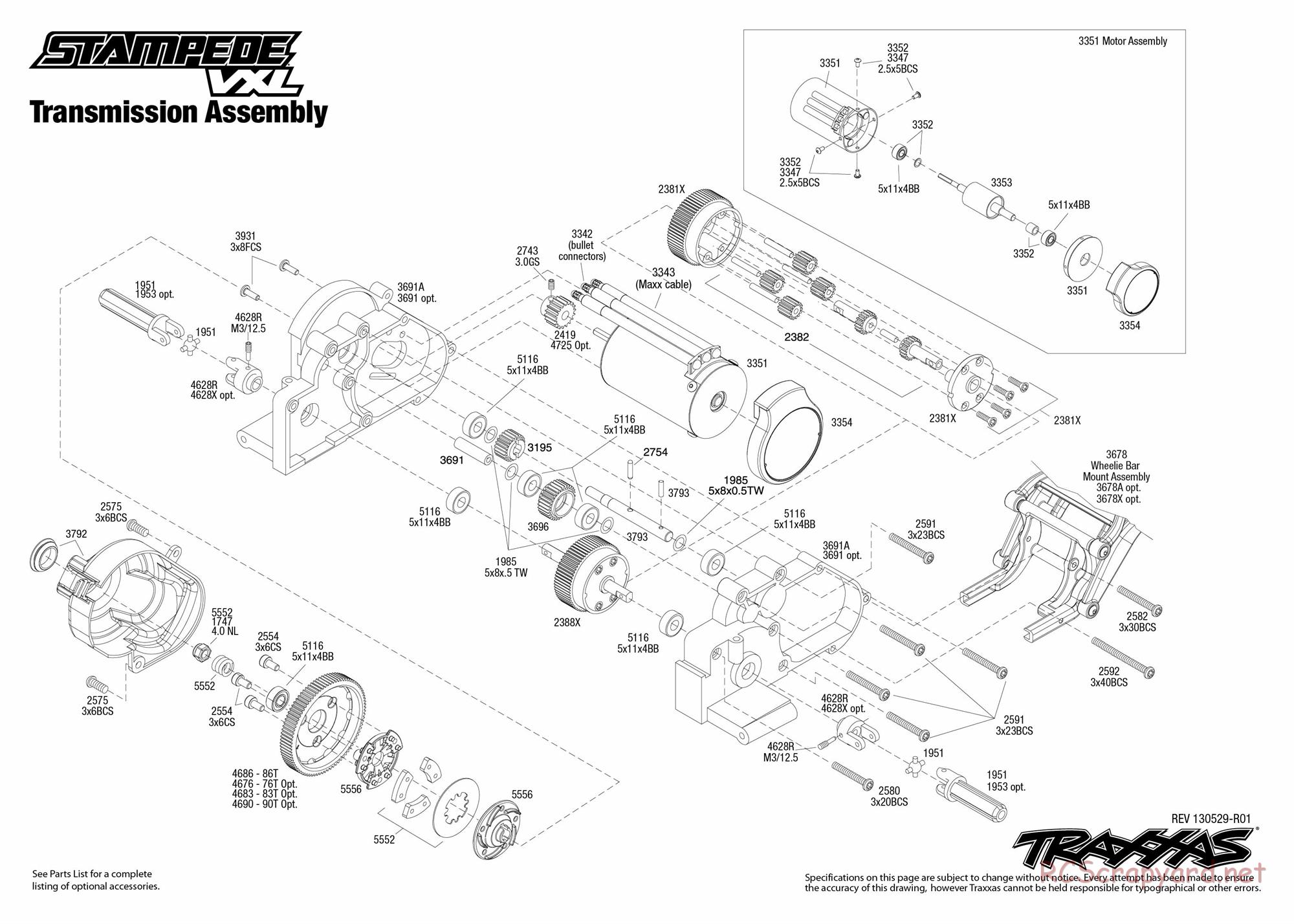 Traxxas - Stampede VXL - Exploded Views - Page 4