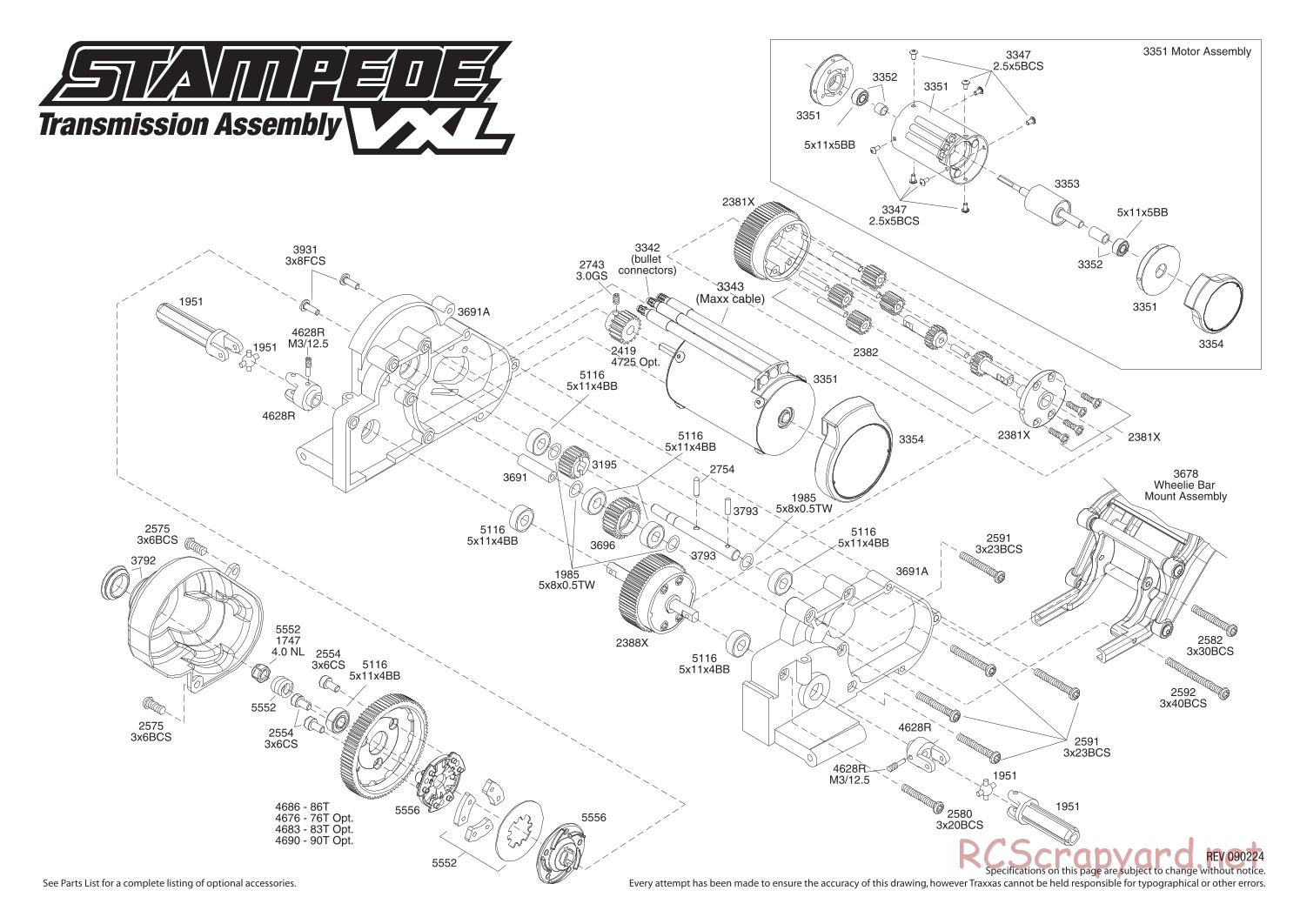 Traxxas - Stampede VXL - Exploded Views - Page 4