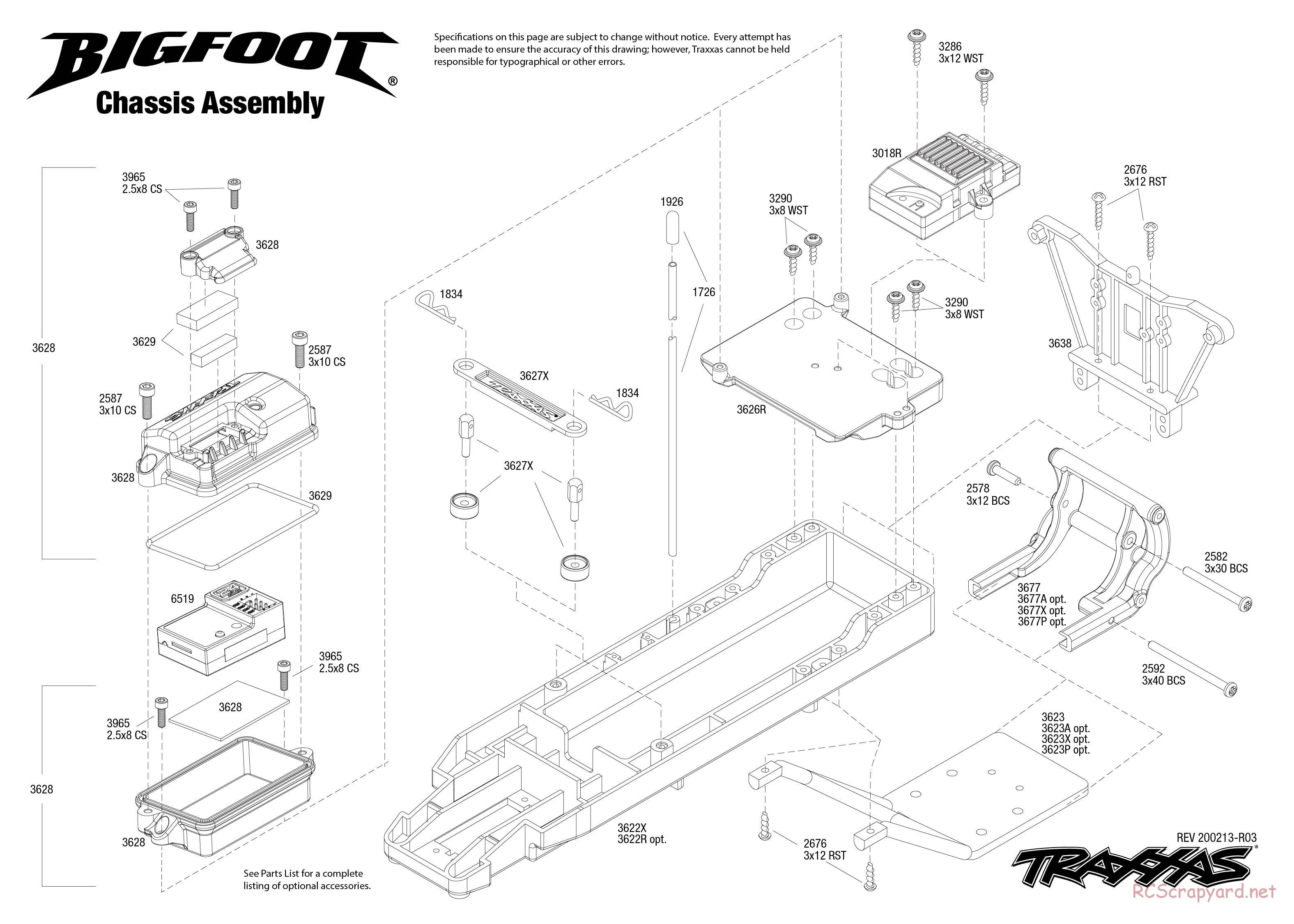 Traxxas - Bigfoot - Exploded Views - Page 1