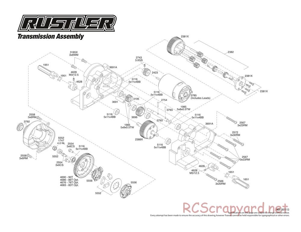 Traxxas - Rustler XL-5 - Exploded Views - Page 4