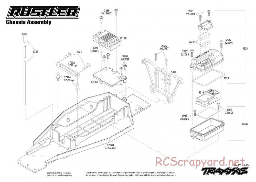 Traxxas - Rustler XL-5 (2018) - Exploded Views - Page 1