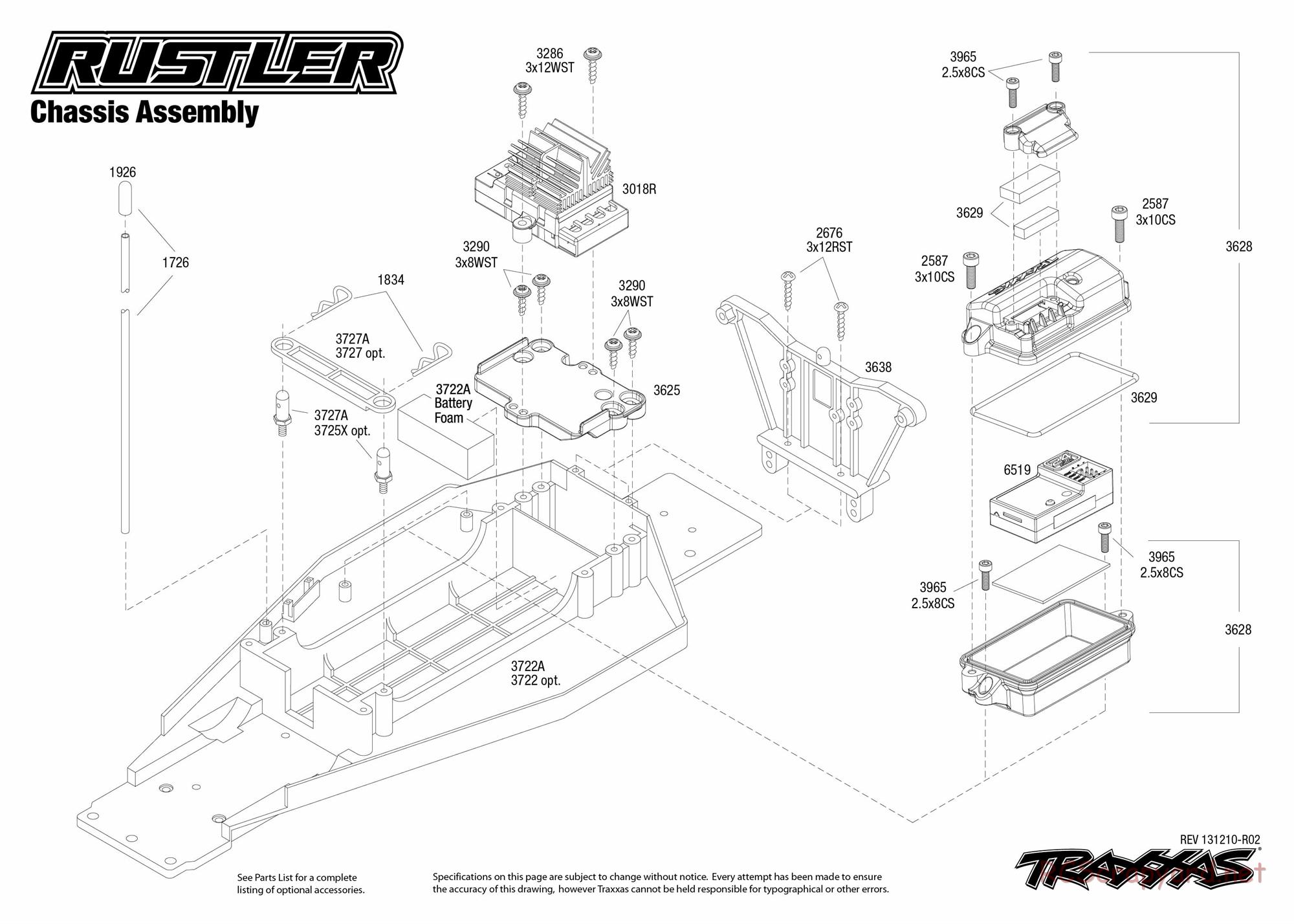 Traxxas - Rustler XL-5 (2013) - Exploded Views - Page 1