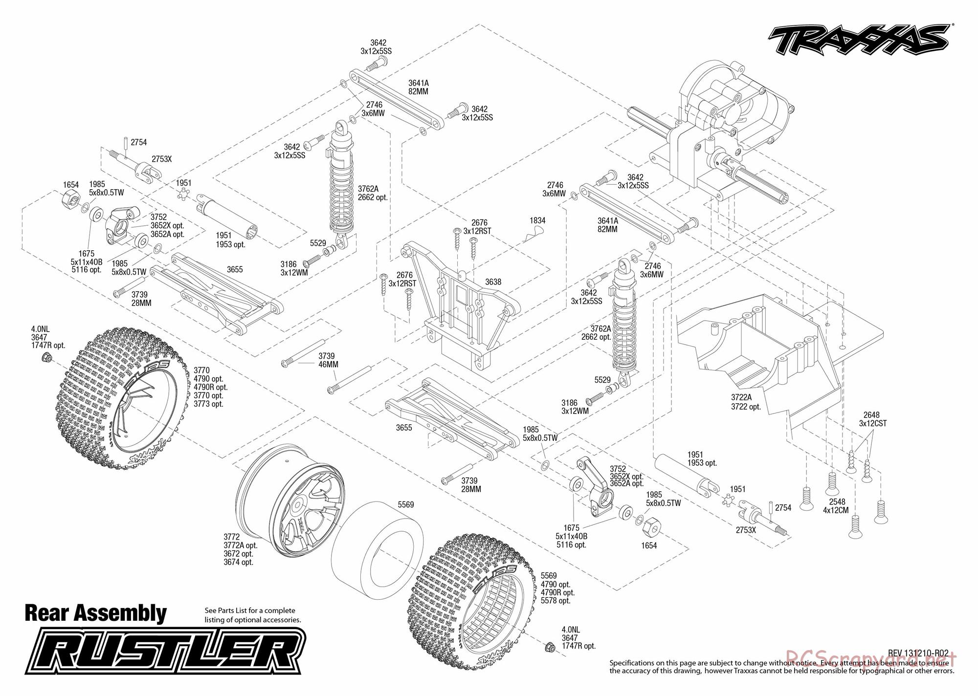 Traxxas - Rustler XL-5 (2013) - Exploded Views - Page 3