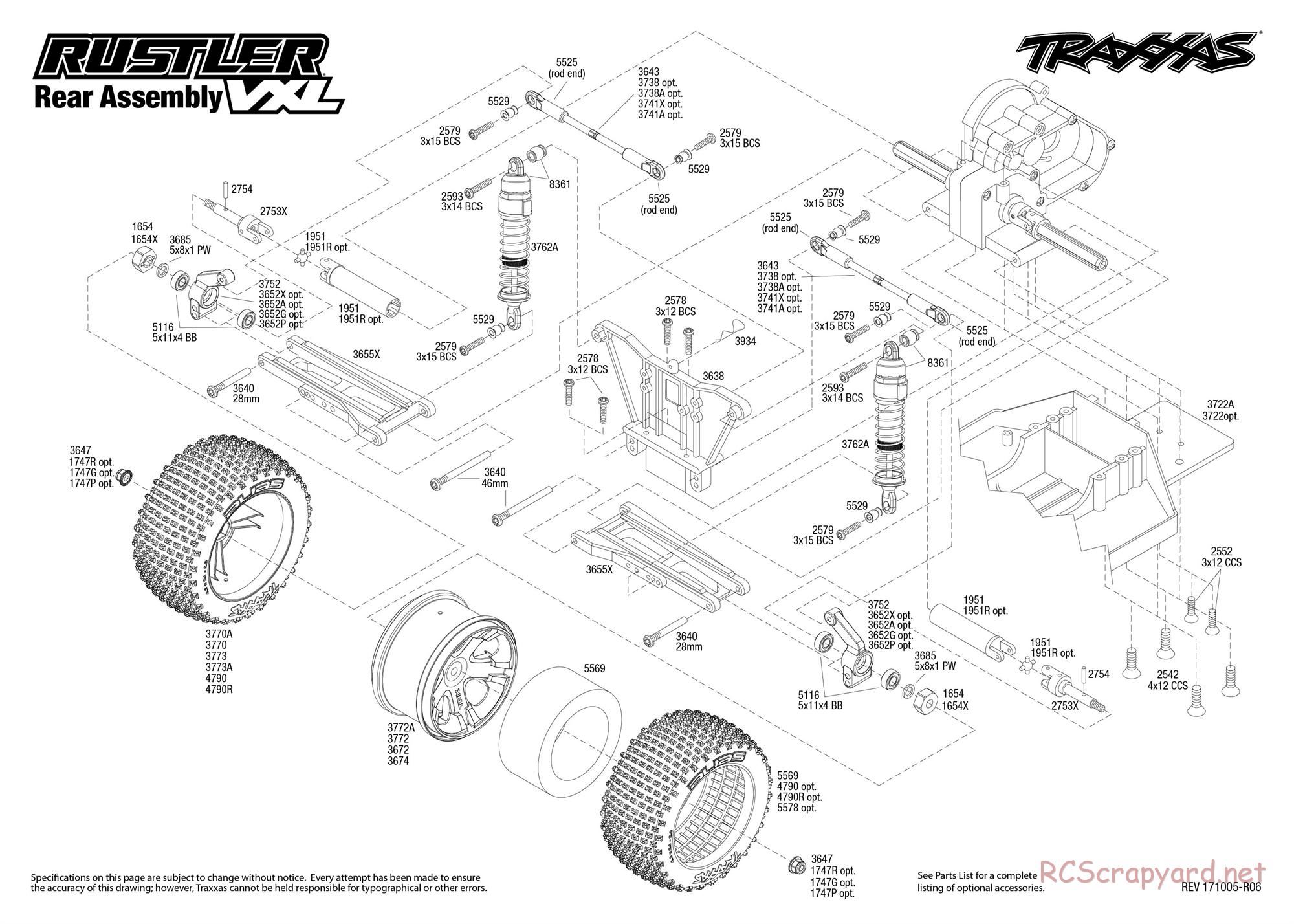 Traxxas - Rustler VXL TSM (2015) - Exploded Views - Page 3