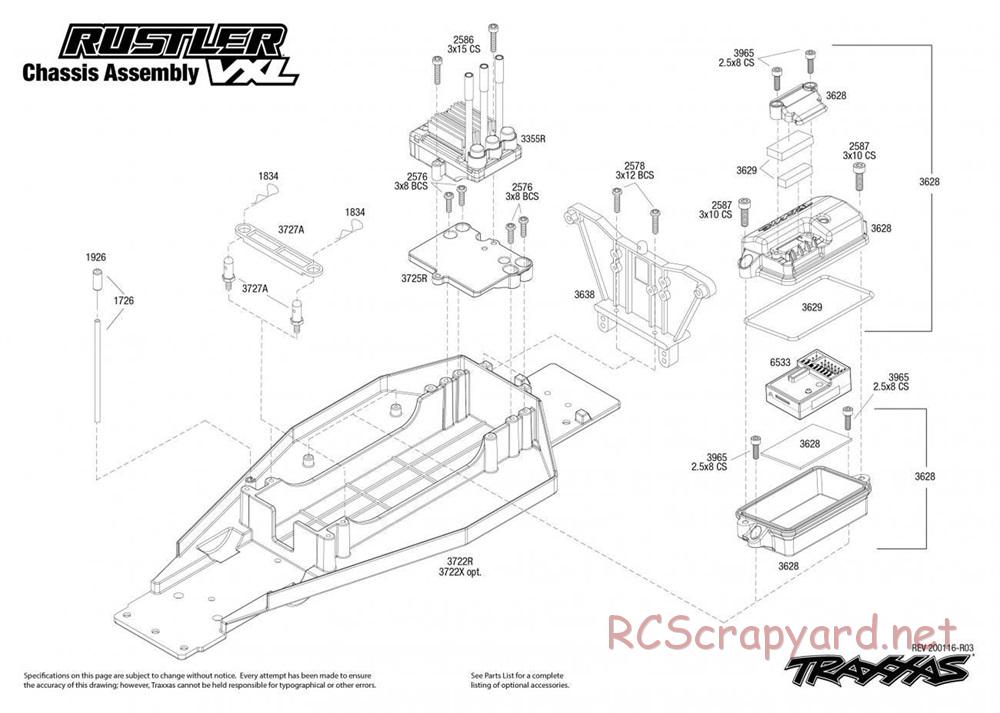 Traxxas - Rustler VXL TSM - Exploded Views - Page 1