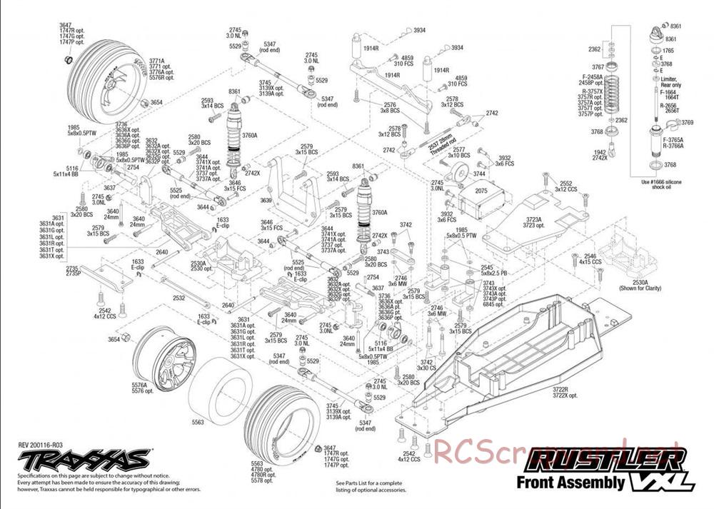 Traxxas - Rustler VXL TSM - Exploded Views - Page 2