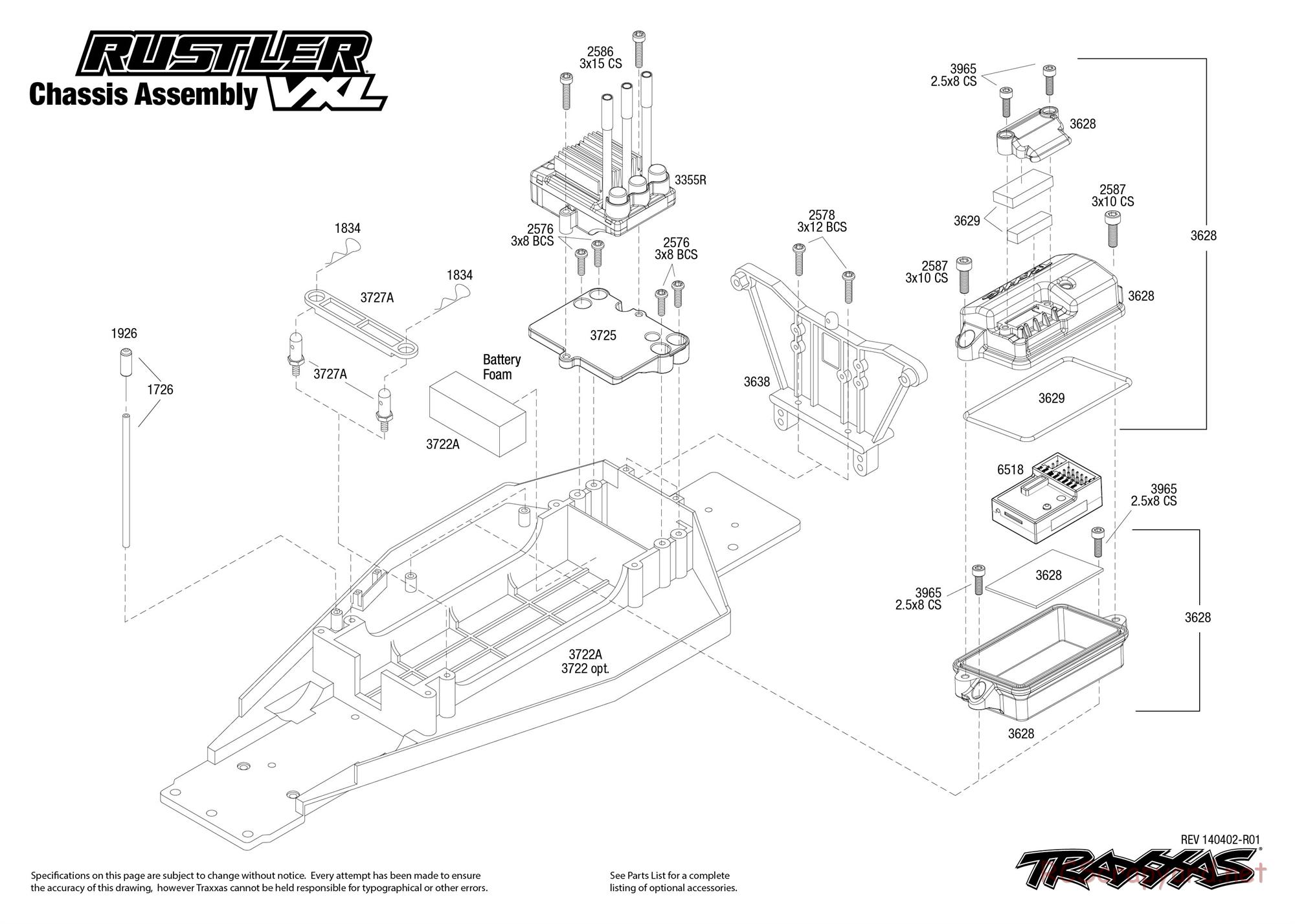 Traxxas - Rustler VXL (2014) - Exploded Views - Page 1