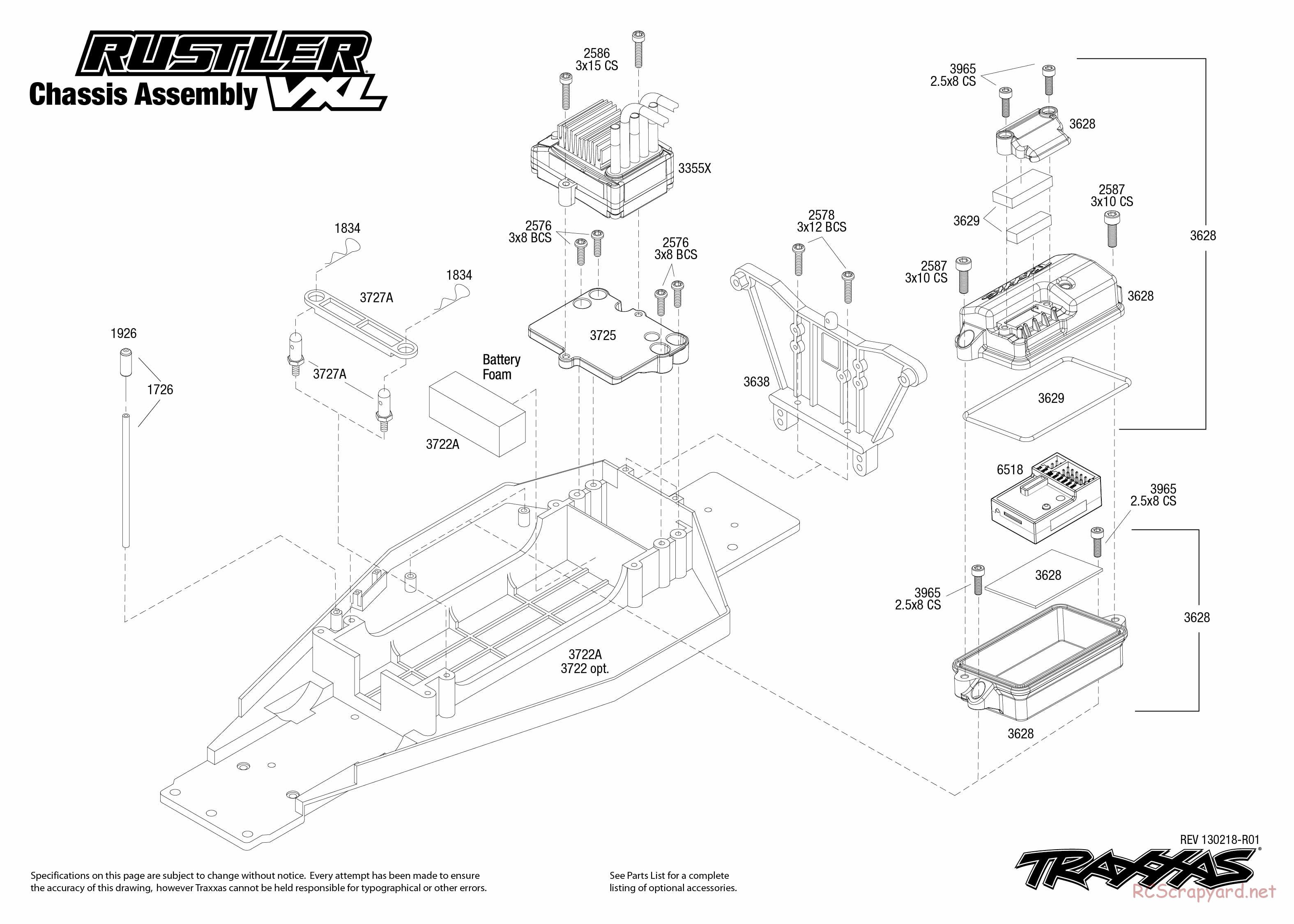 Traxxas - Rustler VXL (2012) - Exploded Views - Page 1