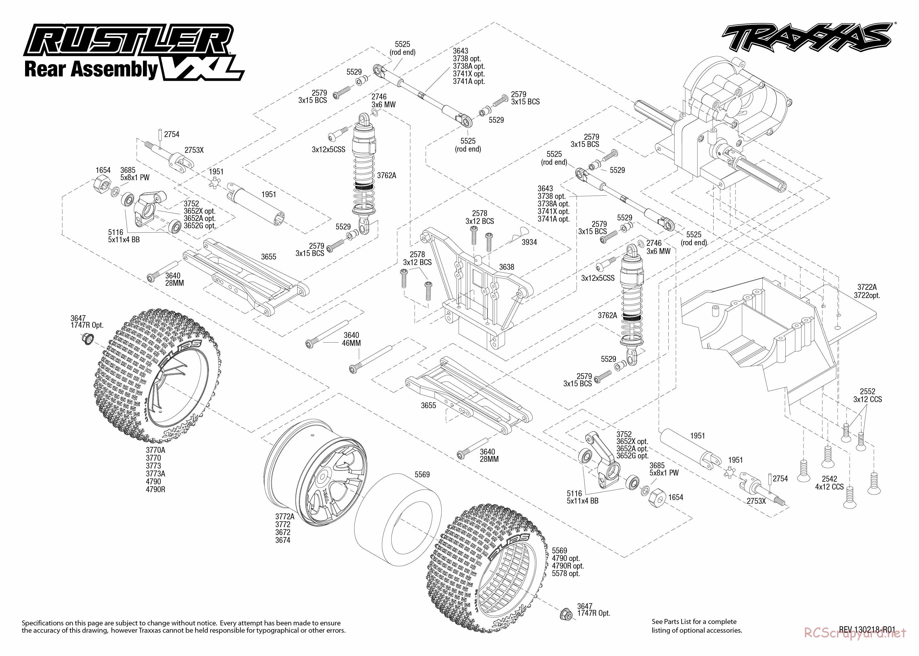 Traxxas - Rustler VXL (2012) - Exploded Views - Page 3