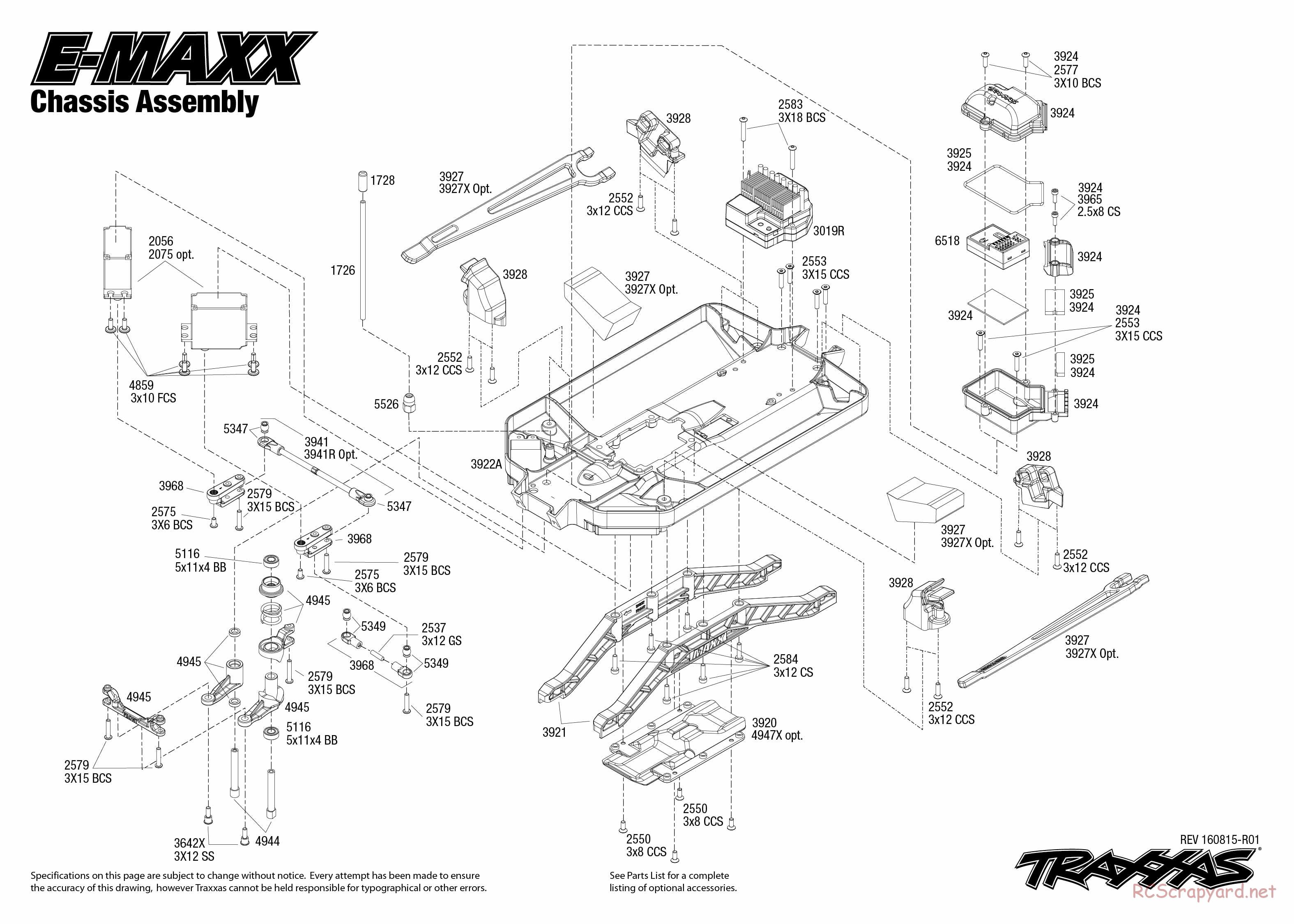 Traxxas - E-Maxx (2015) - Exploded Views - Page 1