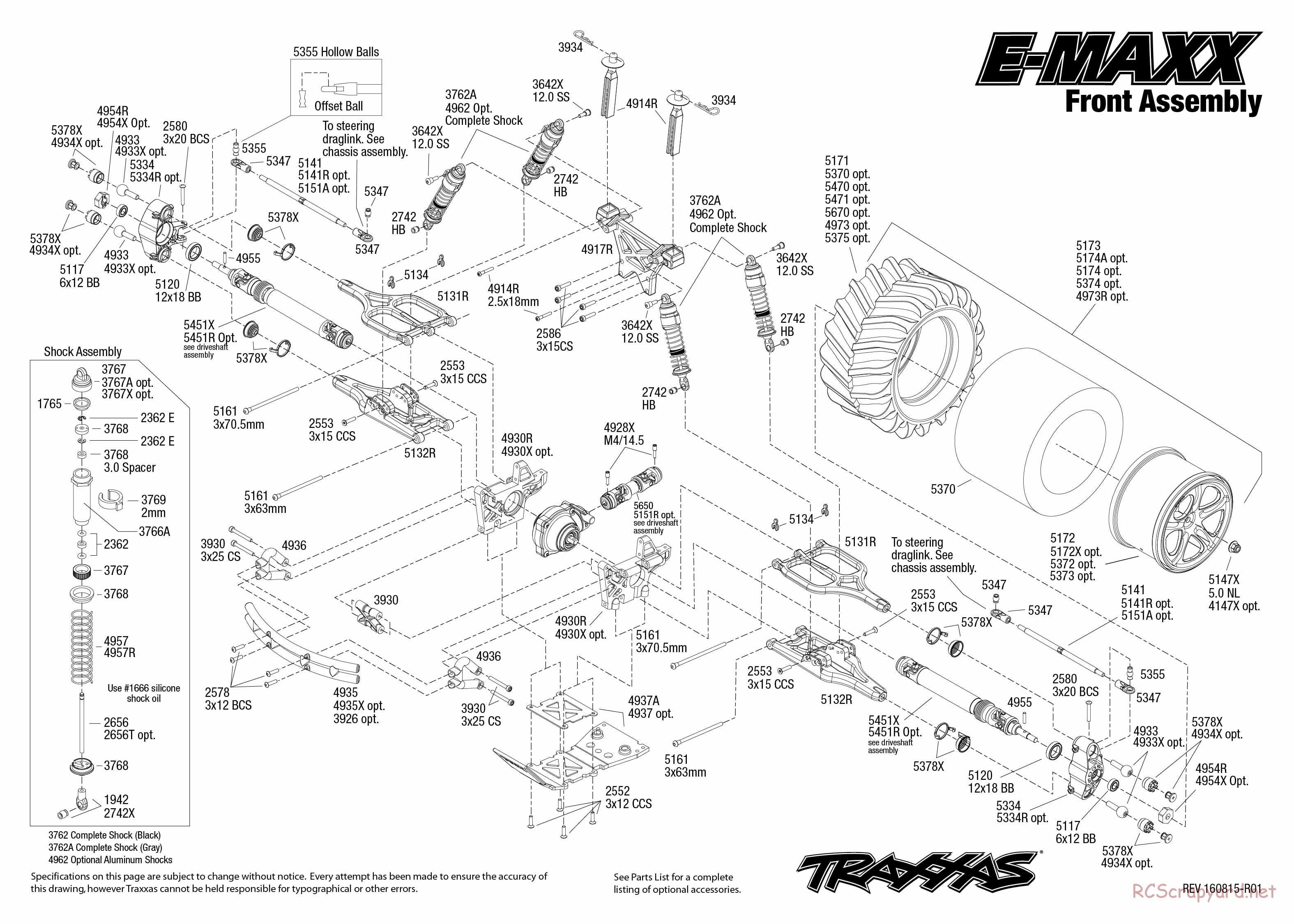 Traxxas - E-Maxx TSM (2016) - Exploded Views - Page 3