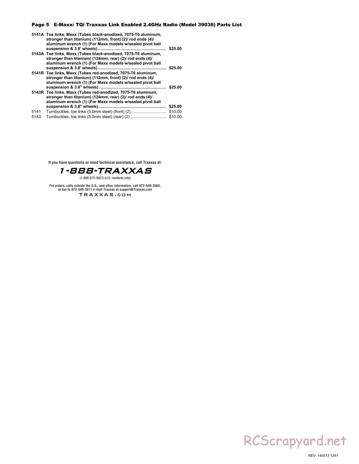 Traxxas - E-Maxx (2014) - Parts List - Page 5